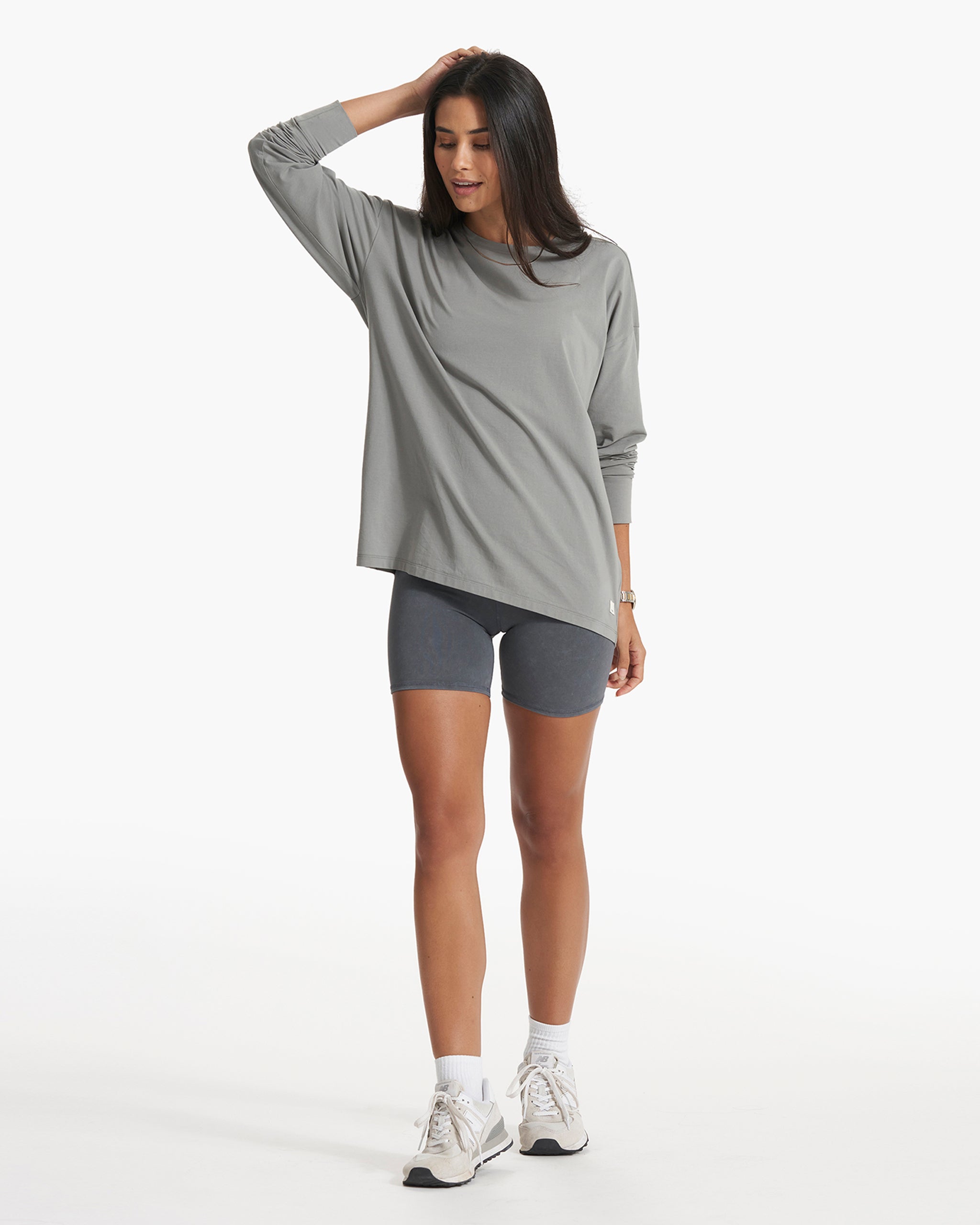 Long-Sleeve Feather Tee | Stormy - Image 4