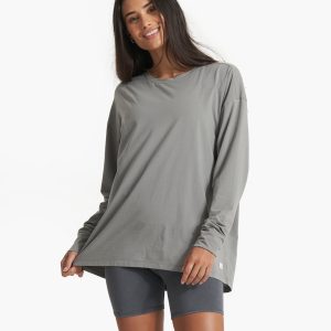 Long-Sleeve Feather Tee | Stormy