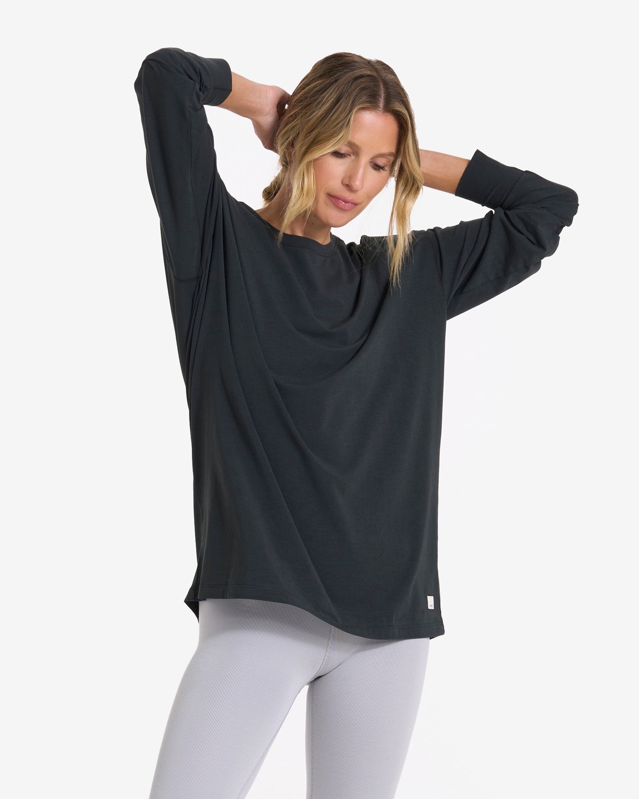Long-Sleeve Feather Tee | Washed Black - Image 2