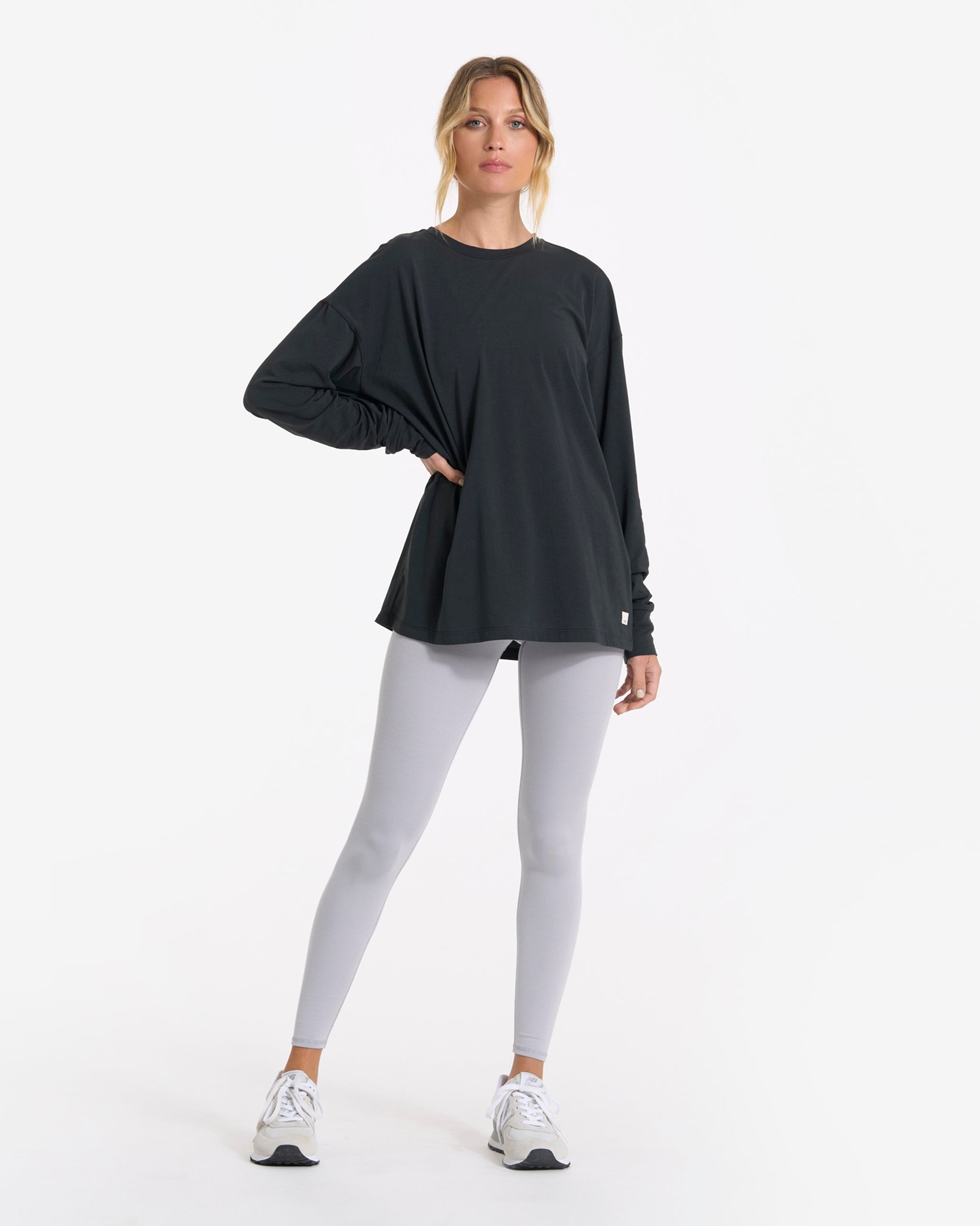 Long-Sleeve Feather Tee | Washed Black - Image 4