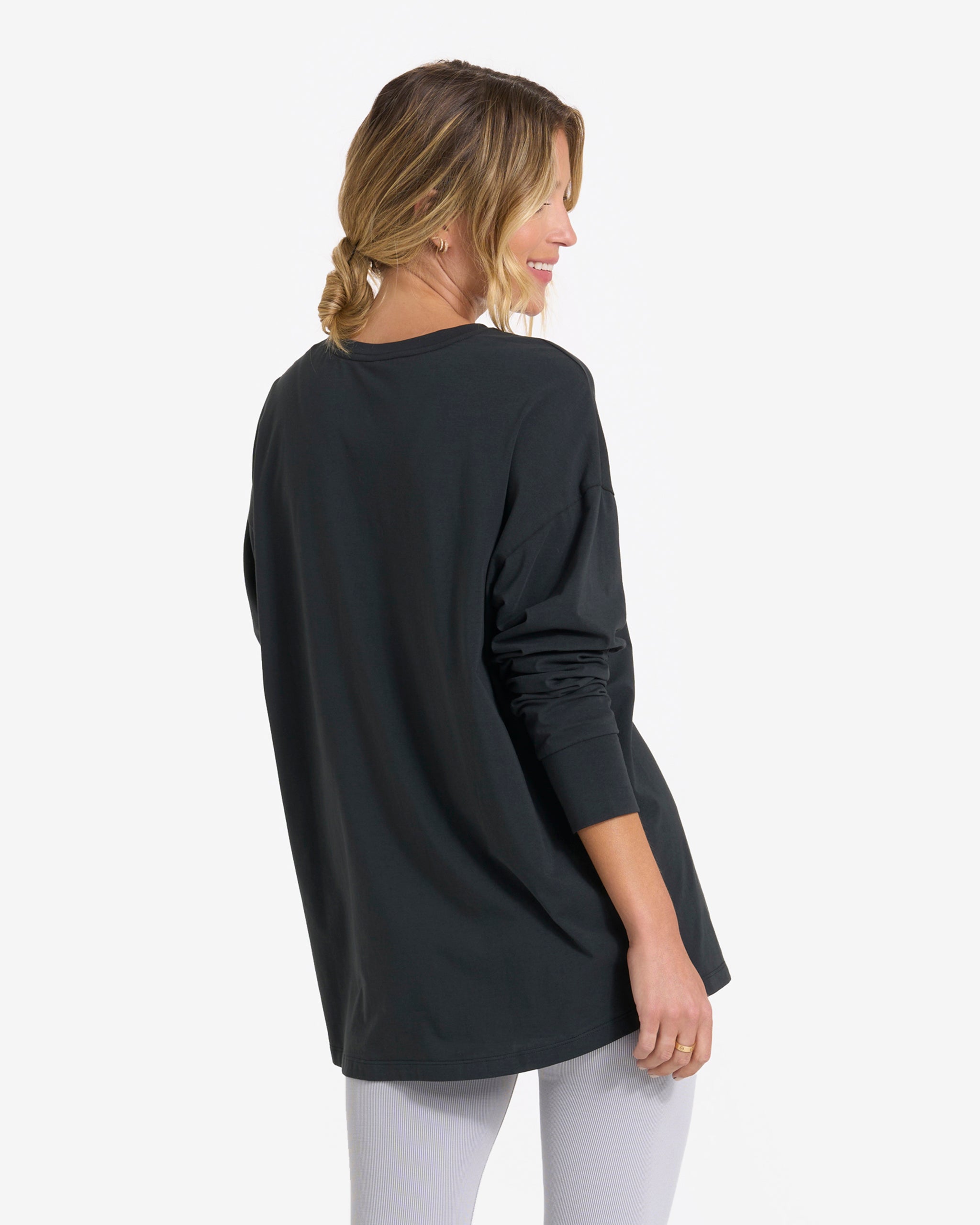 Long-Sleeve Feather Tee | Washed Black - Image 3