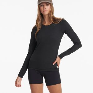 Long-Sleeve Lux Crew | Black Heather