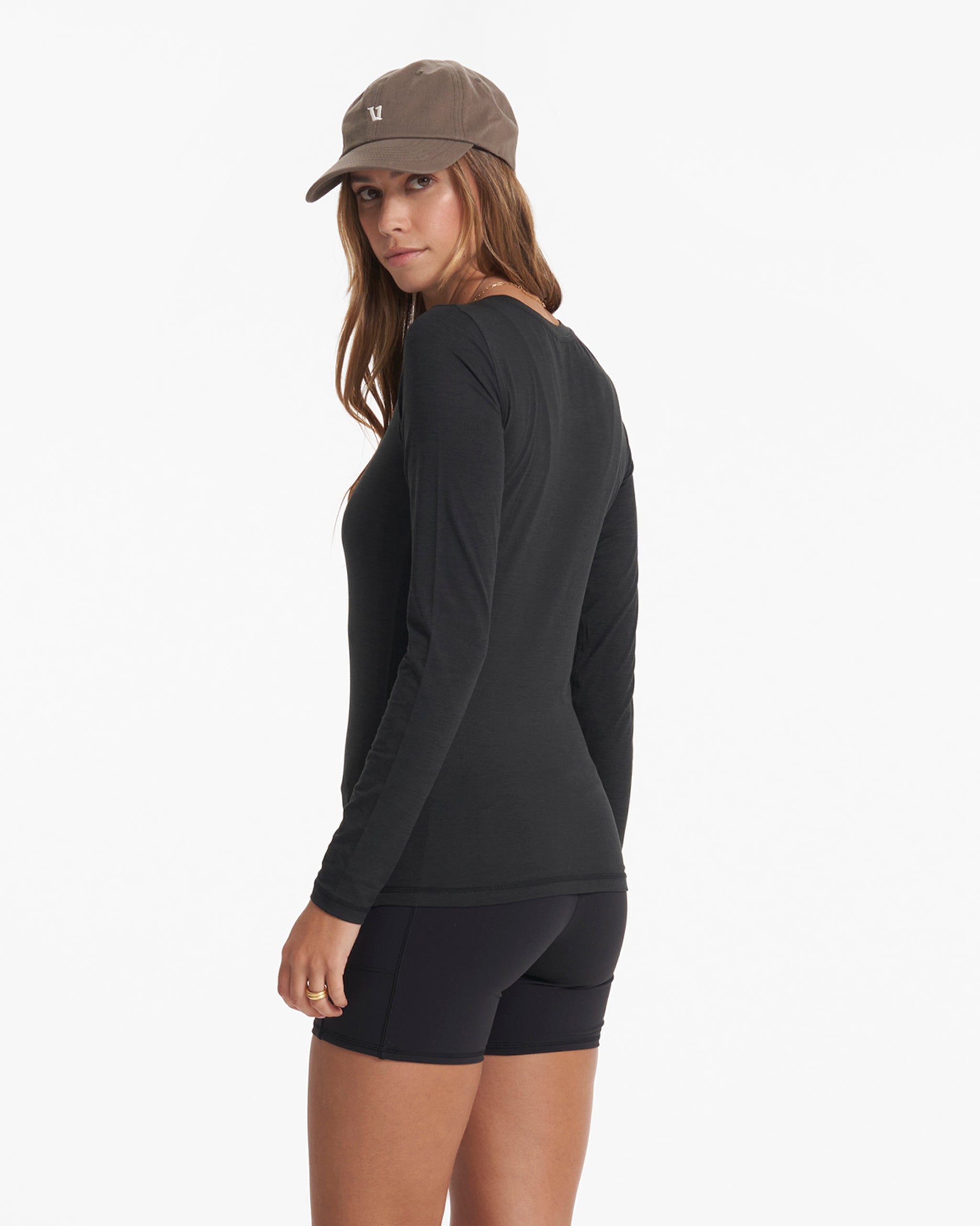 Long-Sleeve Lux Crew | Black Heather - Image 3