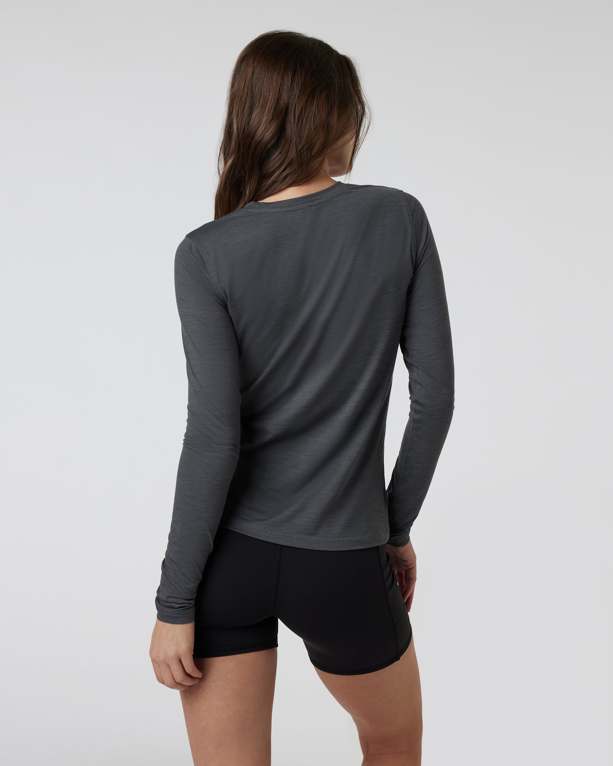Long Sleeve Lux Crew | Dark Pewter Heather - Image 3