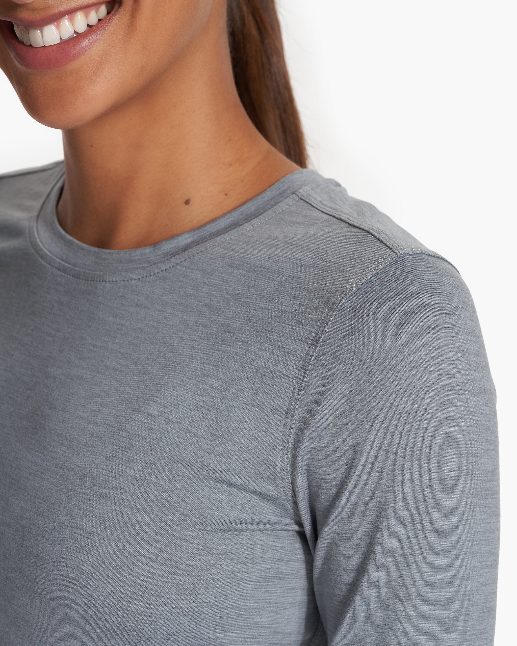 Long Sleeve Lux Crew | Flint Heather - Image 3