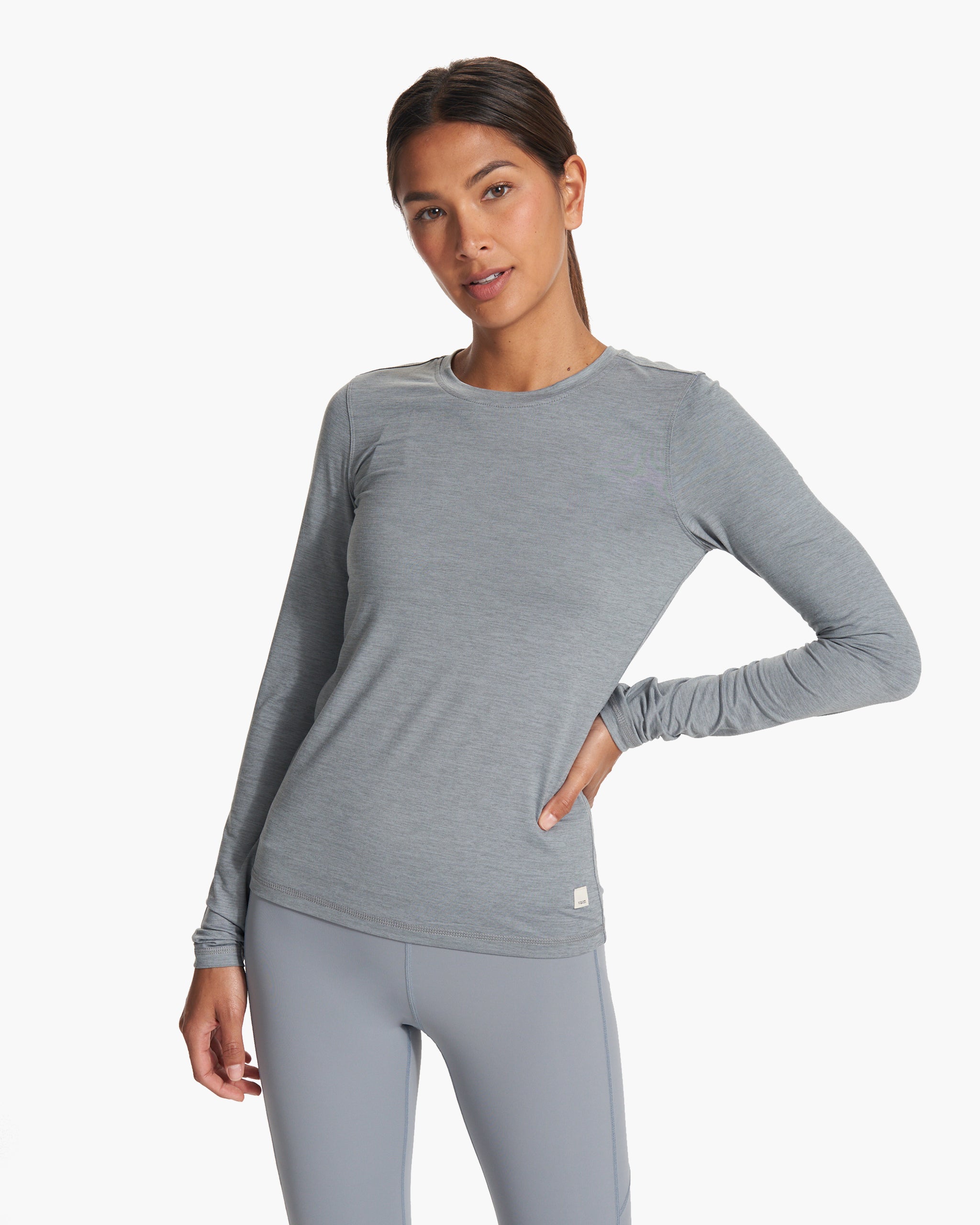 Long Sleeve Lux Crew | Flint Heather - Image 2