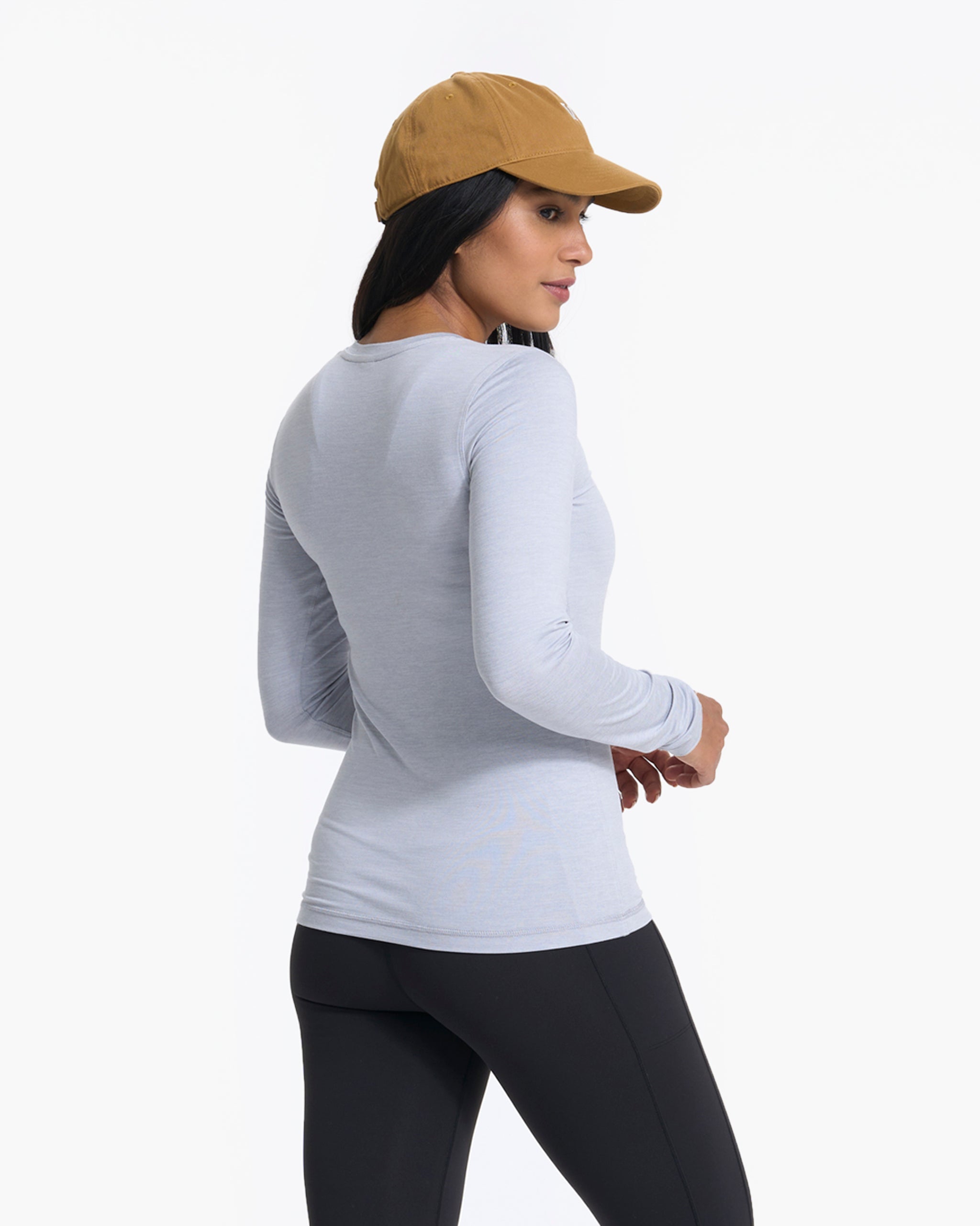 Long-Sleeve Lux Crew | Platinum Heather - Image 3