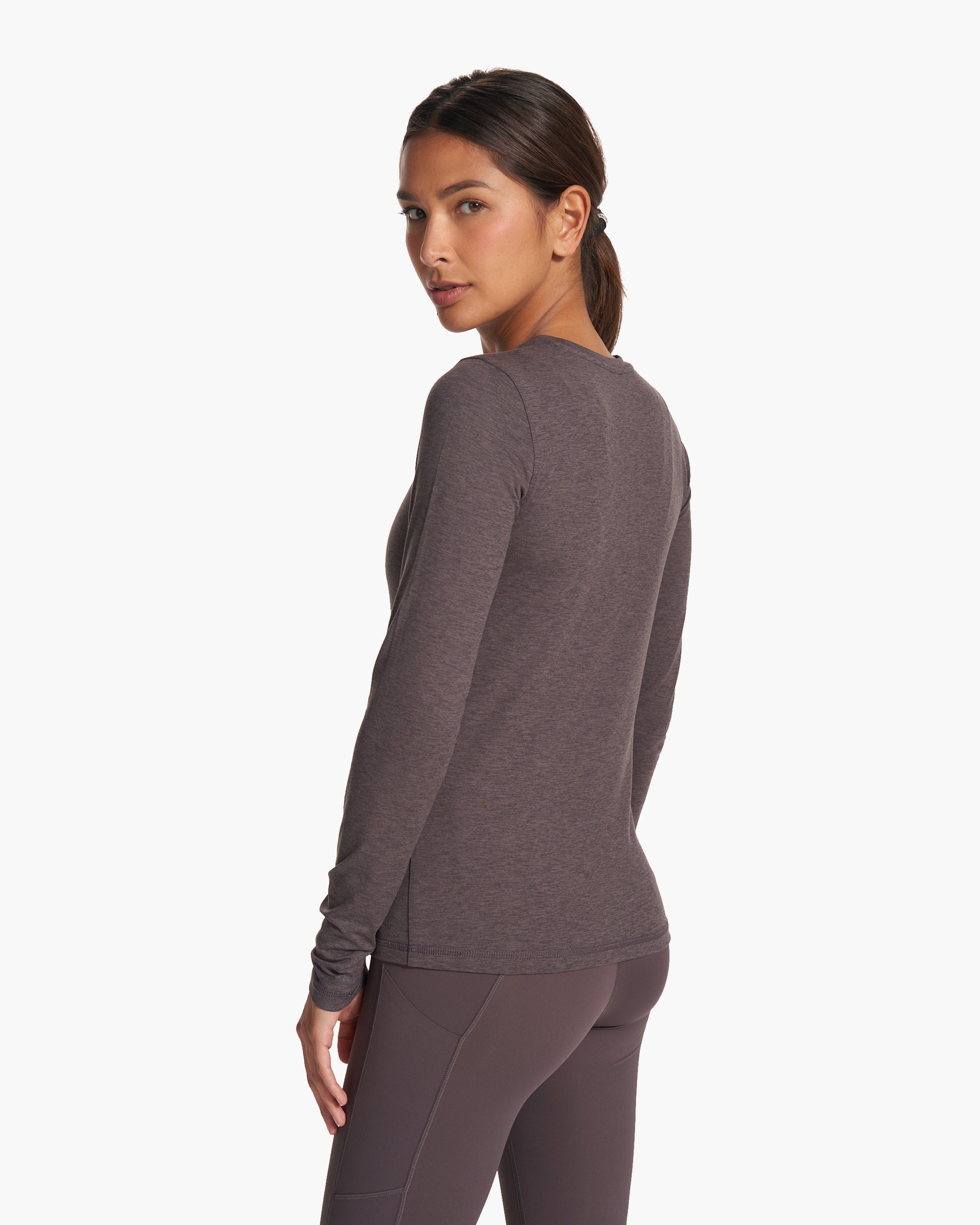 Long Sleeve Lux Crew | Plum Heather - Image 4