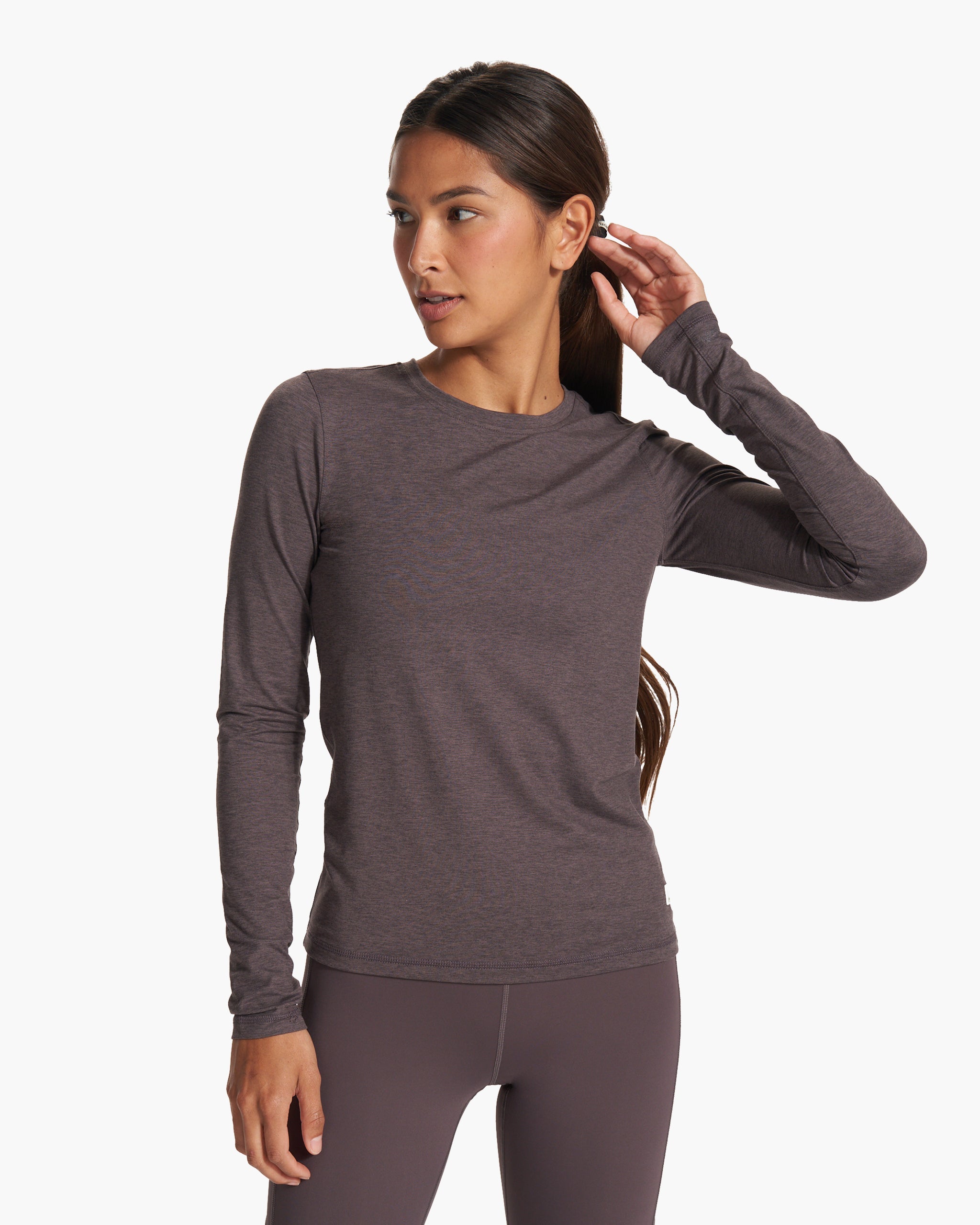 Long Sleeve Lux Crew | Plum Heather - Image 5