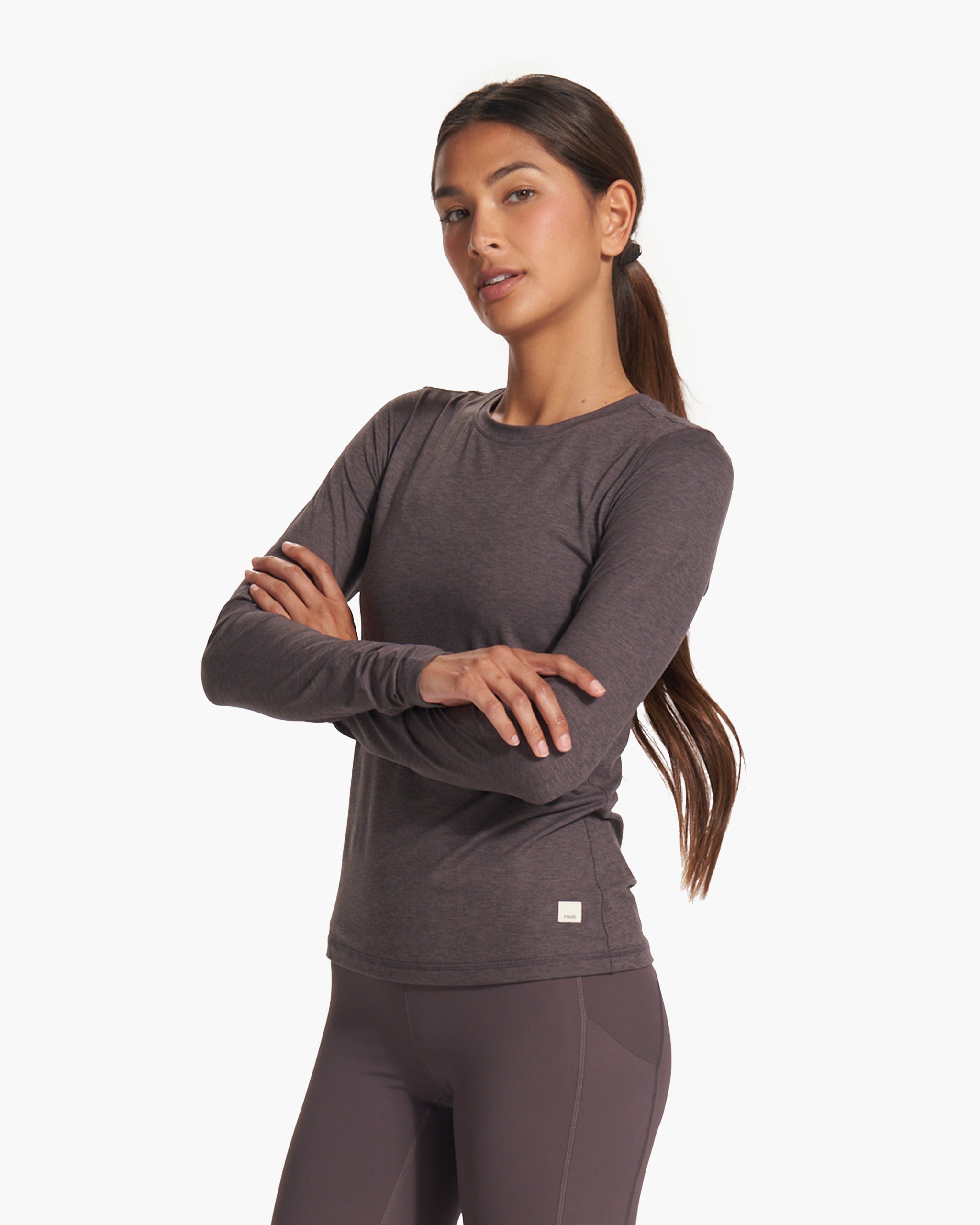 Long Sleeve Lux Crew | Plum Heather - Image 2