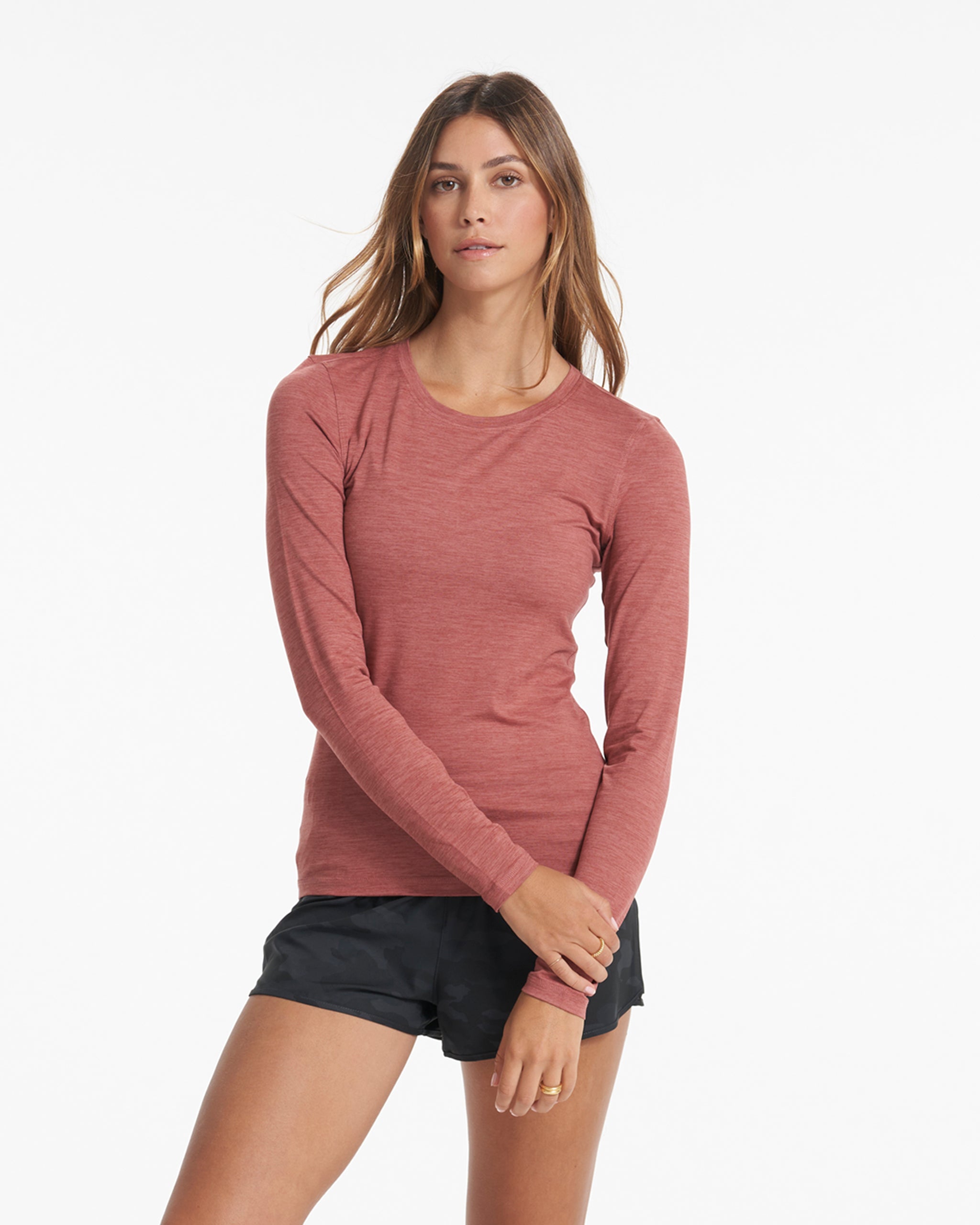 Long-Sleeve Lux Crew | Rosewood Heather - Image 5