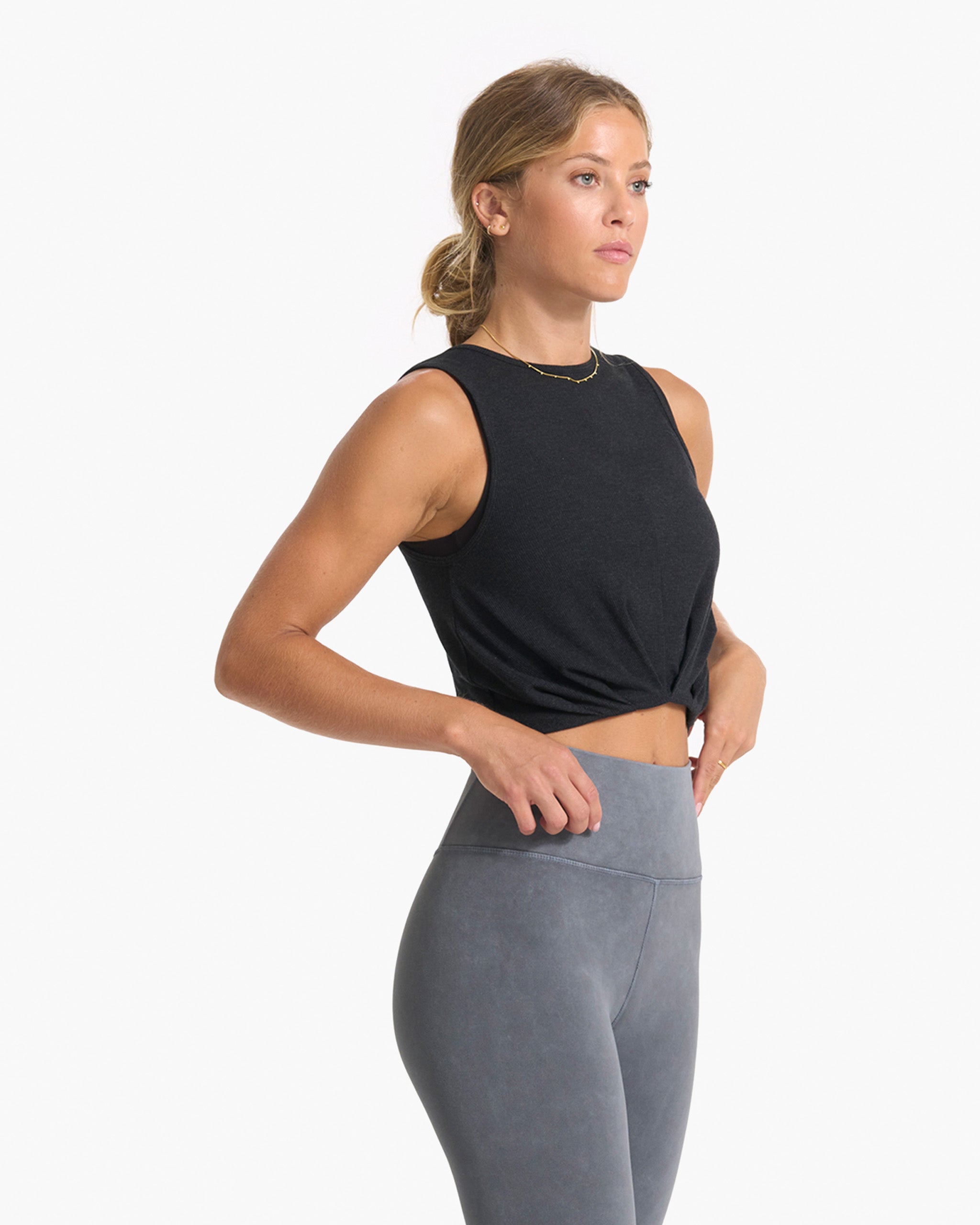 Cove High Neck Tank | Black Heather - Image 2