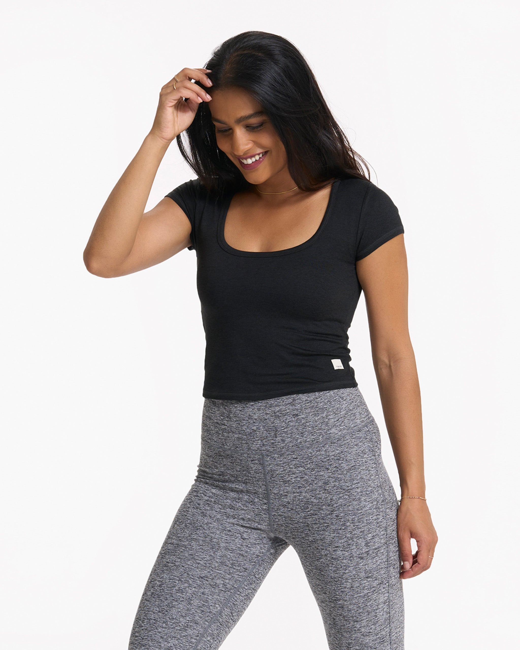 Short Sleeve Halo Crop | Black Heather - Image 2
