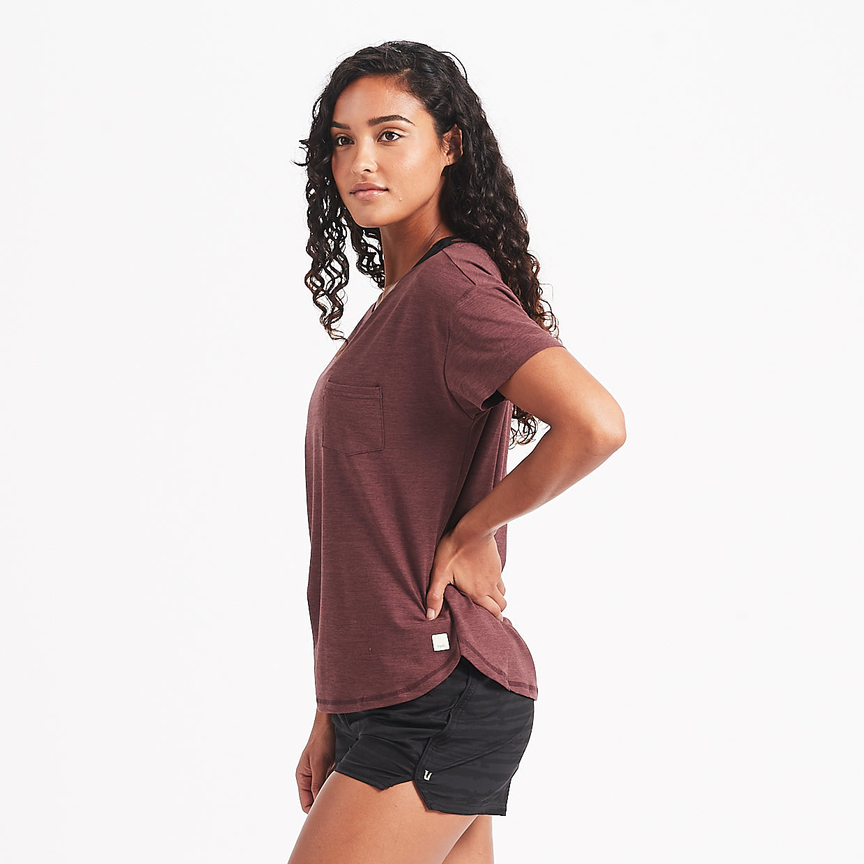 Lux Performance Tee | Fig Heather - Image 2