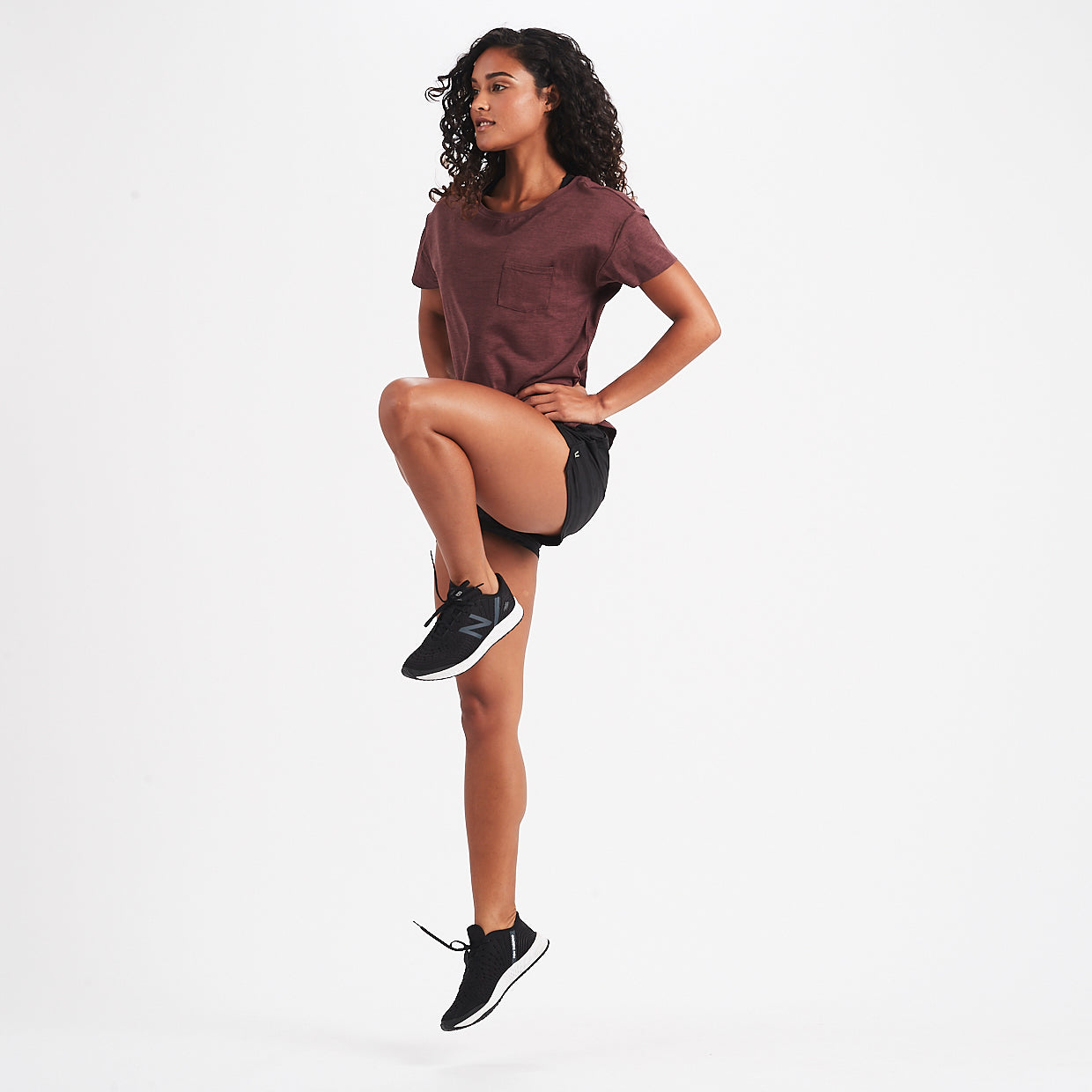 Lux Performance Tee | Fig Heather - Image 5