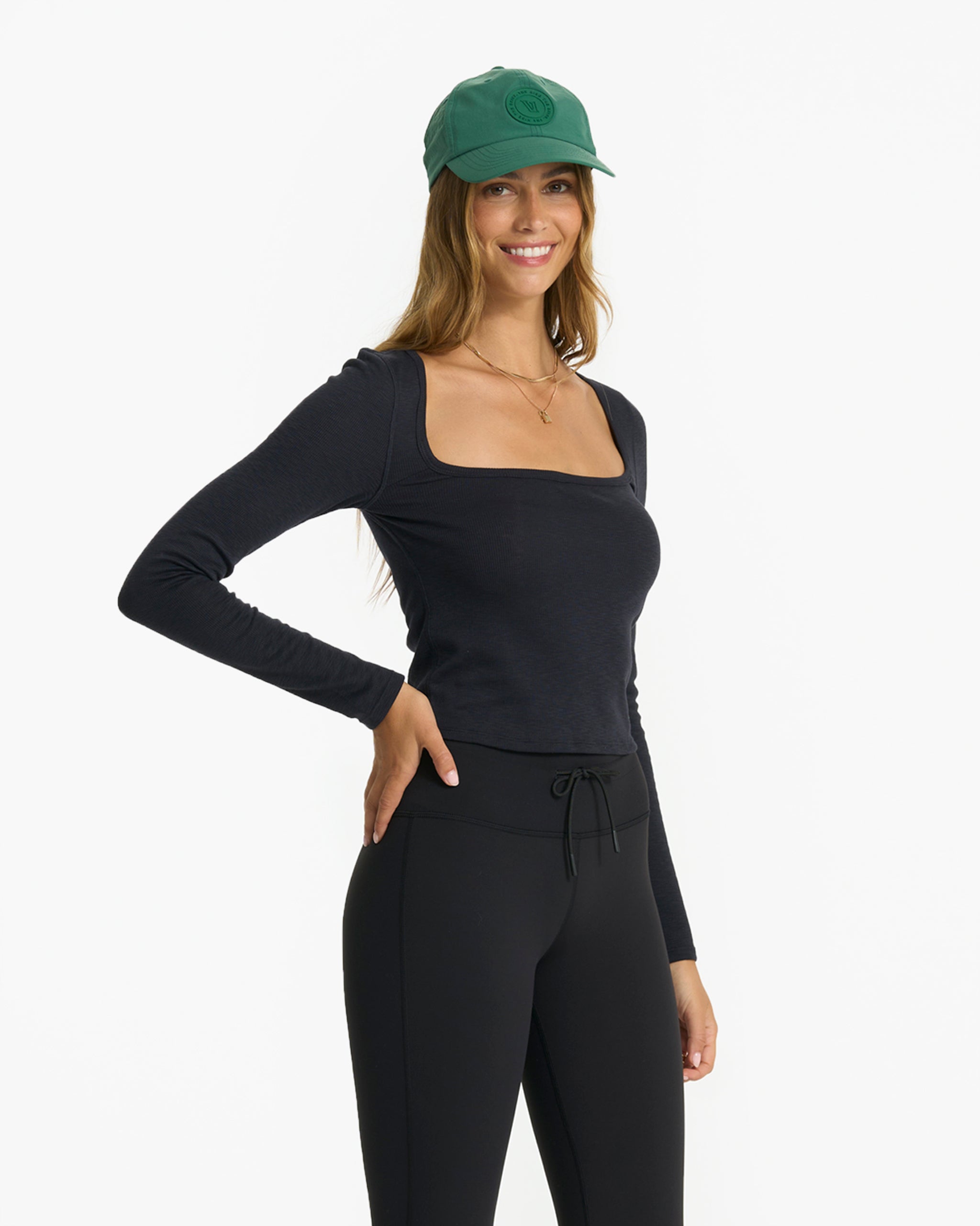 Long-Sleeve Sunrise Square Neck | Black - Image 3