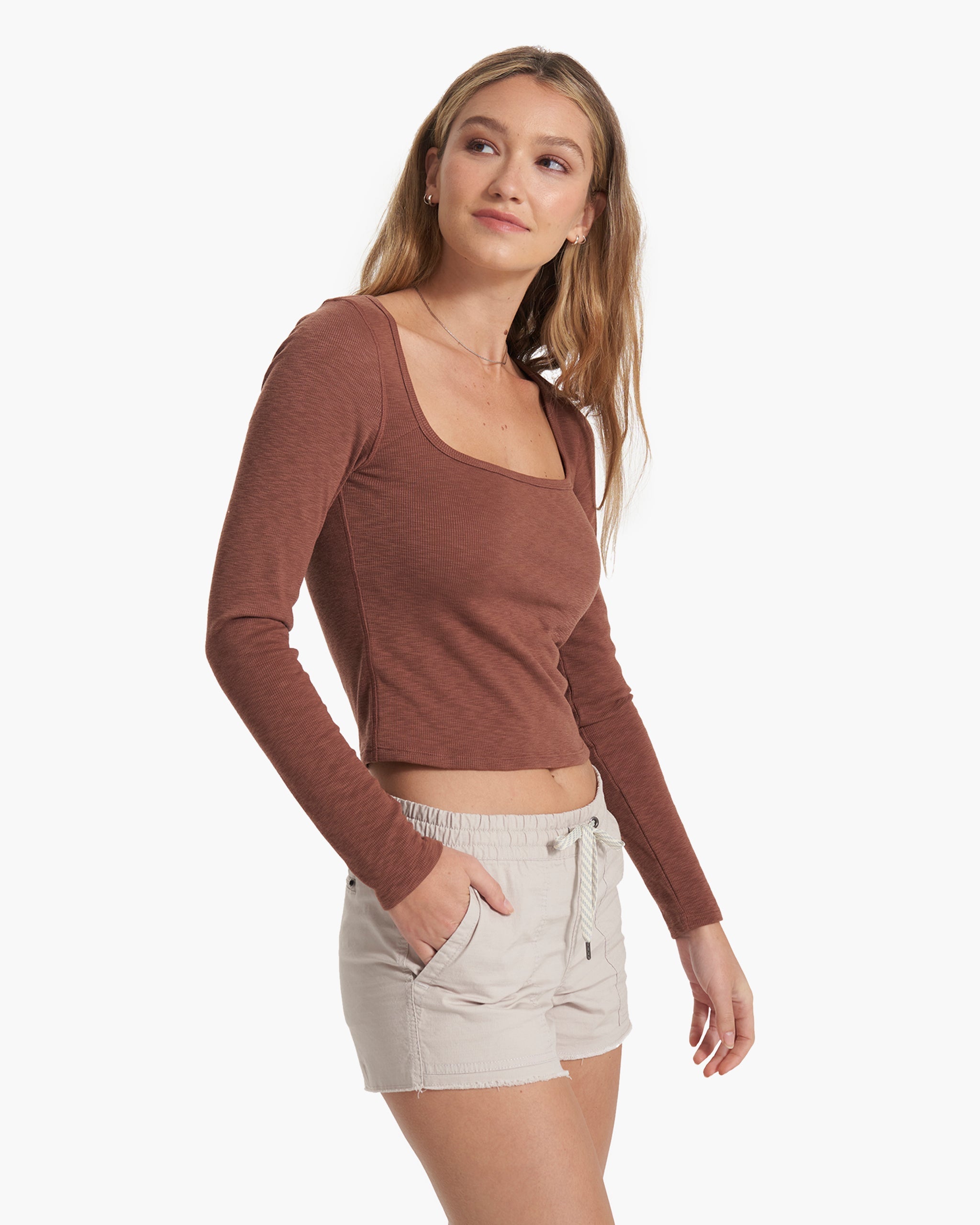 Long Sleeve Sunrise Square Neck | Hazelnut - Image 2