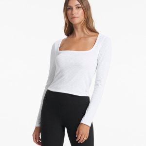 Long-Sleeve Sunrise Square Neck | White
