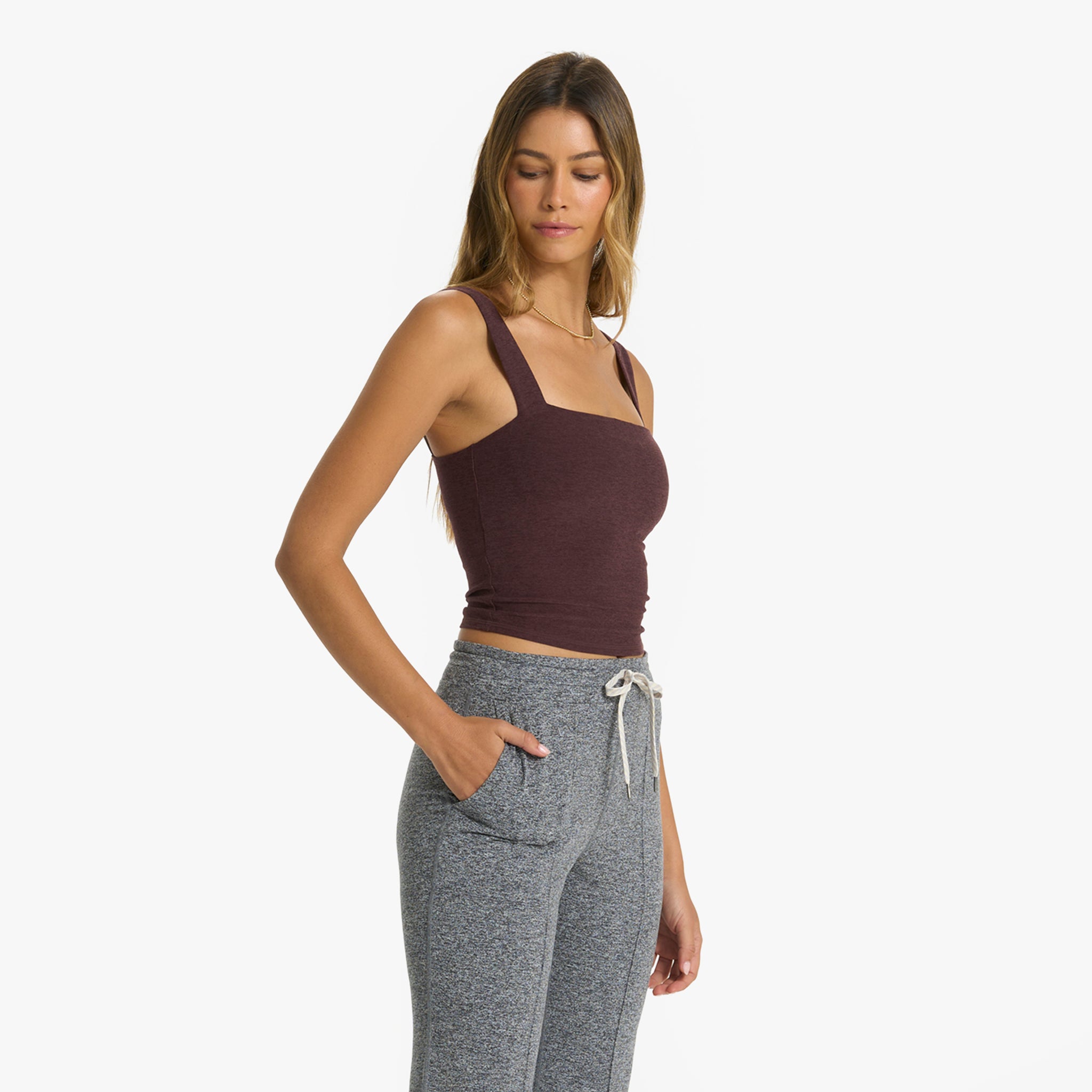 Elevation Square Neck Tank | Chestnut Heather - Image 3