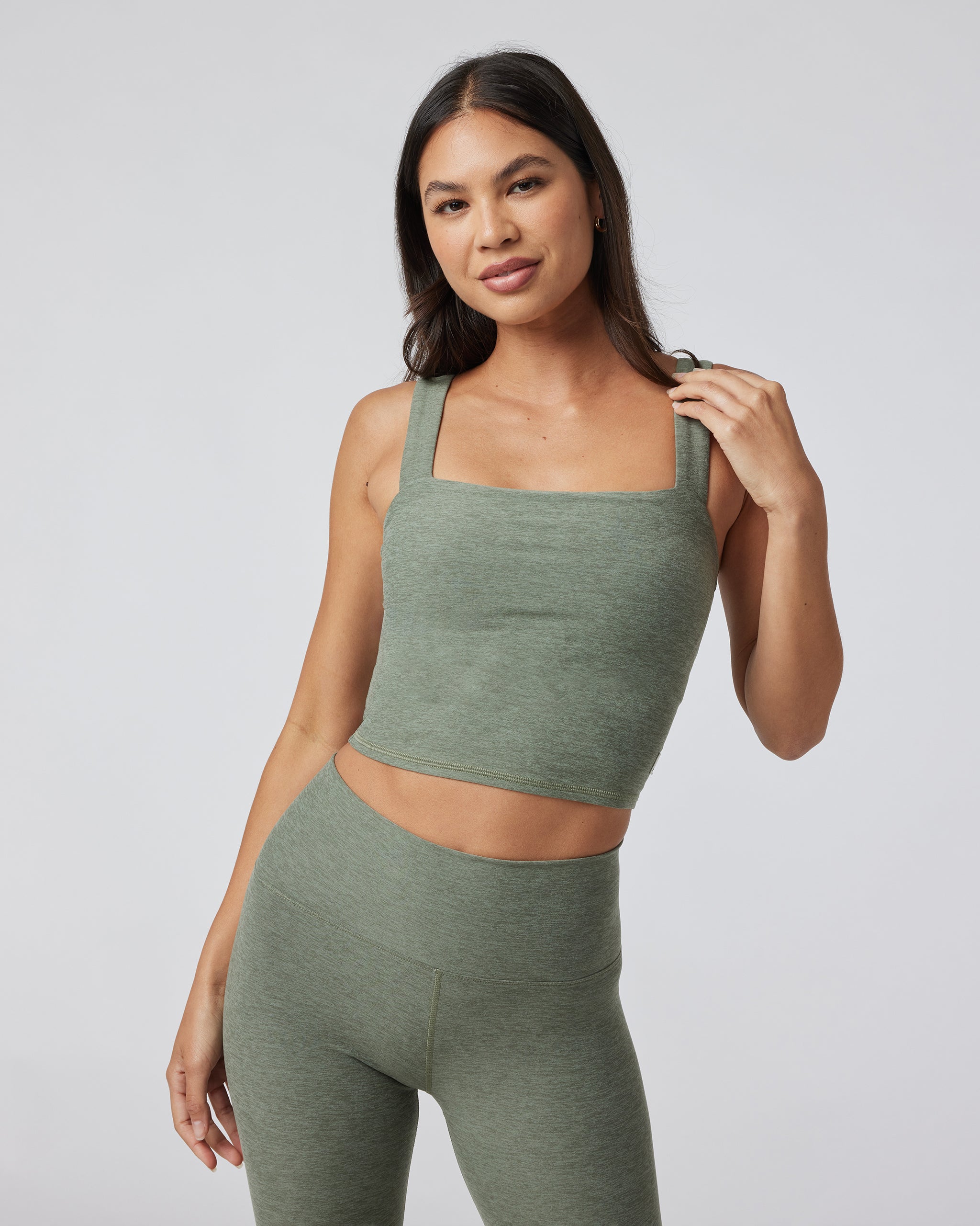 Elevation Square Neck Tank | Pistachio Heather - Image 4