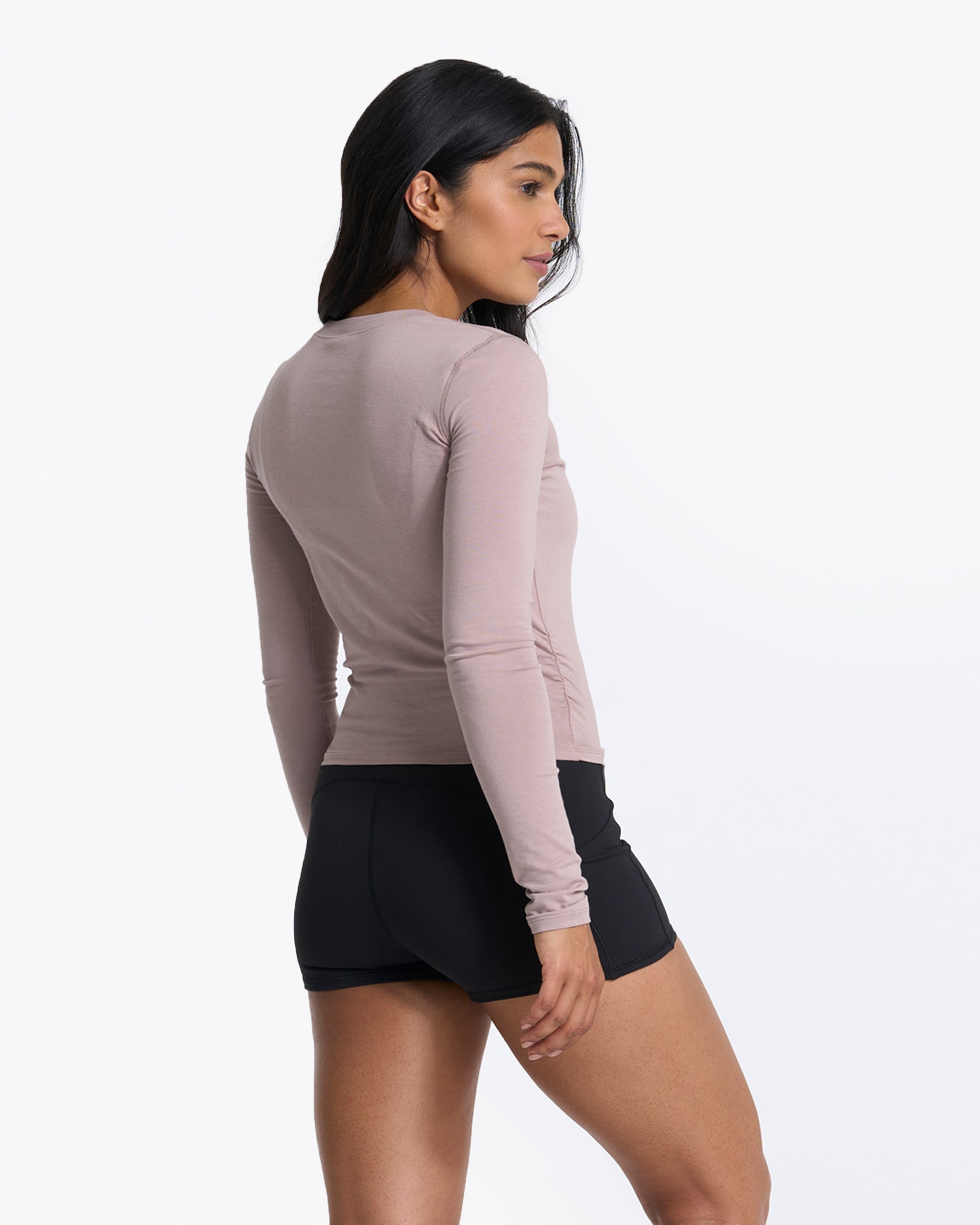 Long-Sleeve Coast Crop Crew | Umber - Image 3