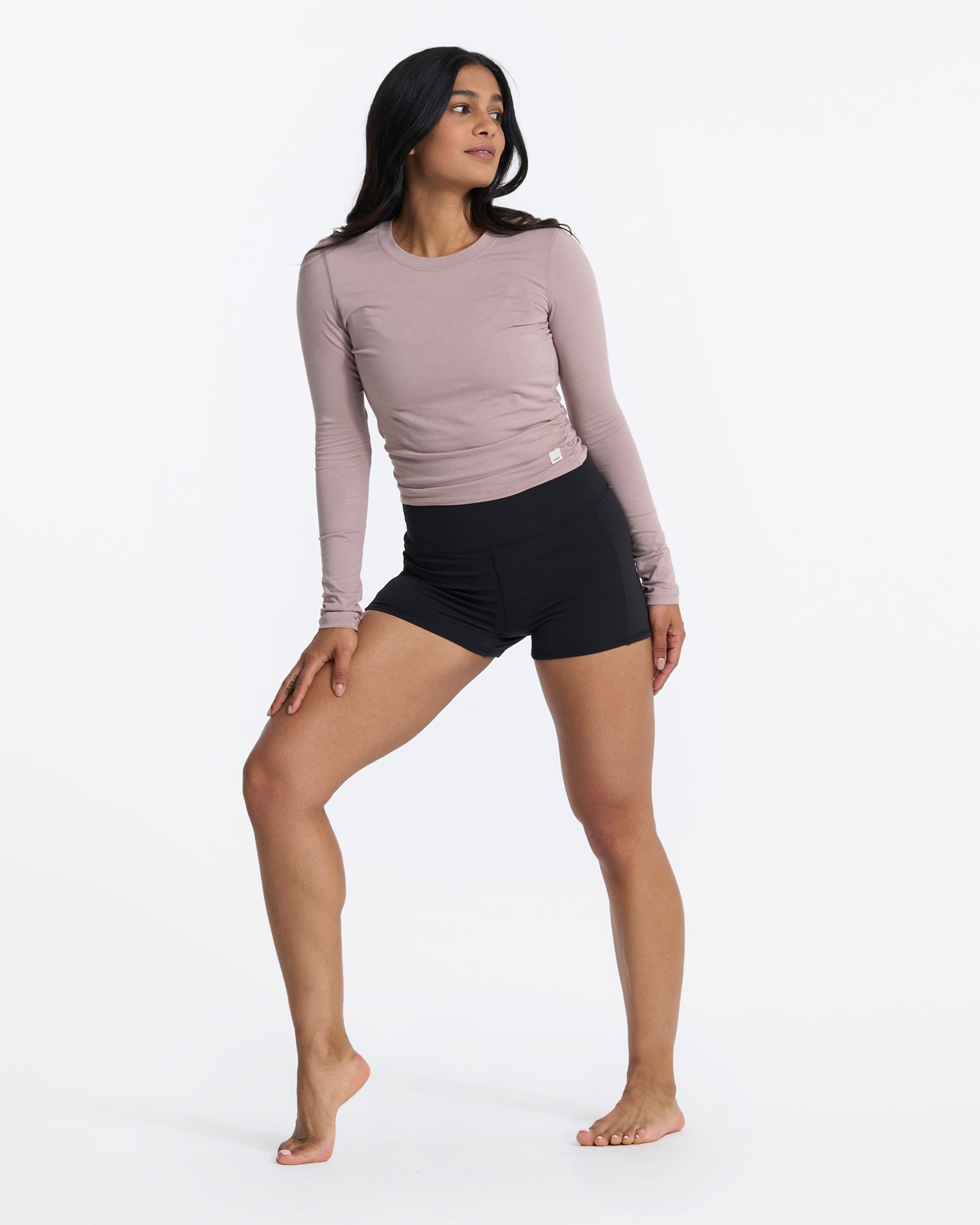 Long-Sleeve Coast Crop Crew | Umber - Image 4