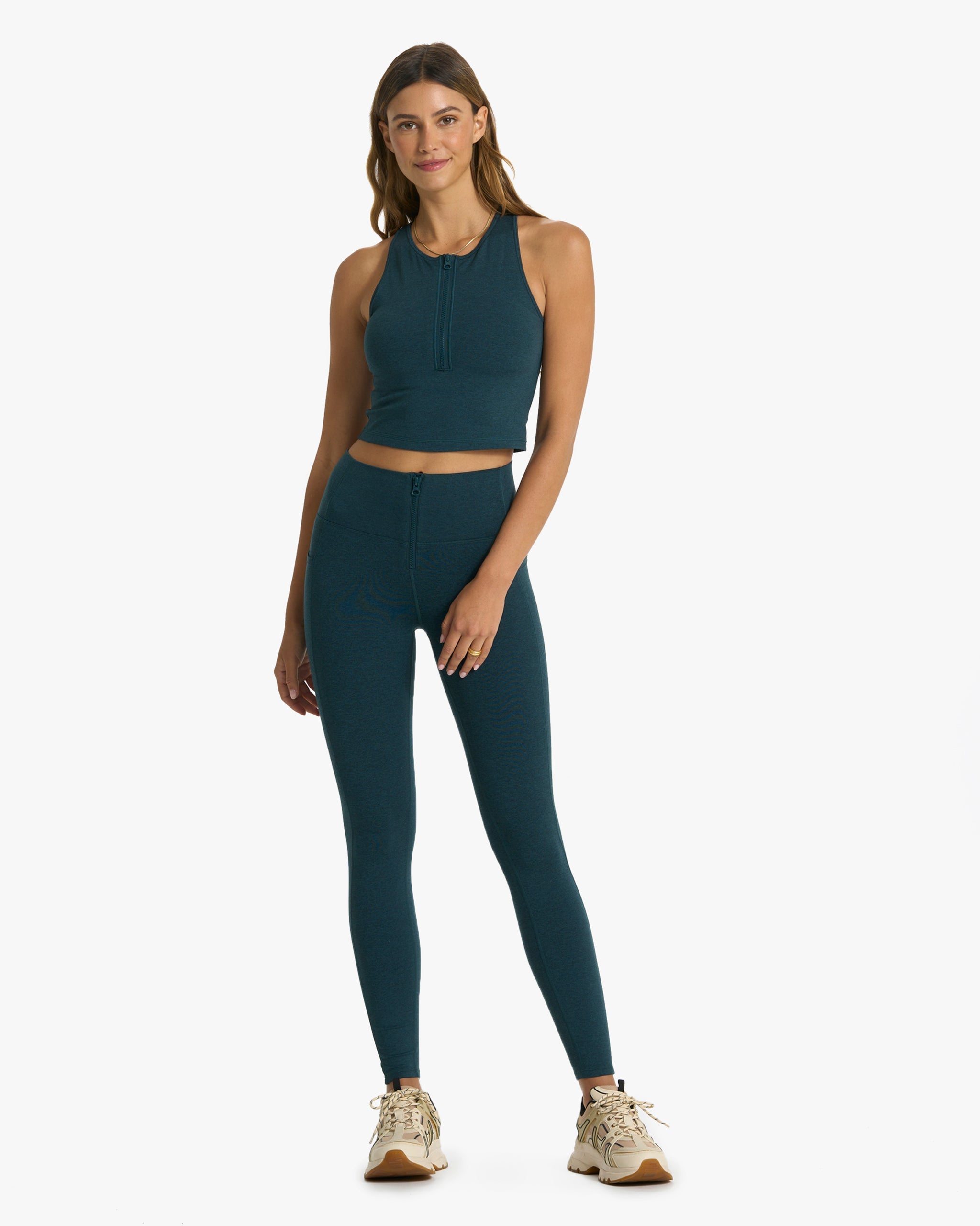 Granite Heathered Zip Tank | Beryl Heather - Image 2