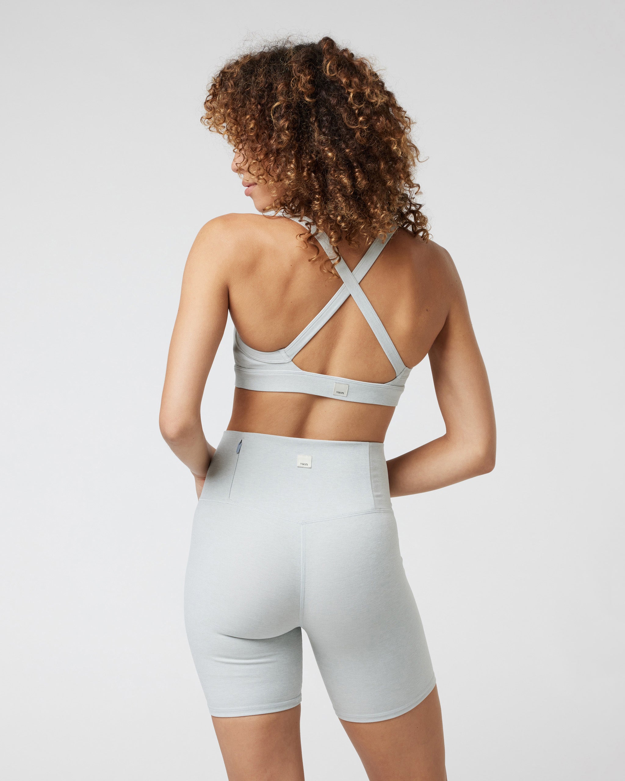 Elevation Ruched Bra | Sky Grey Heather - Image 2