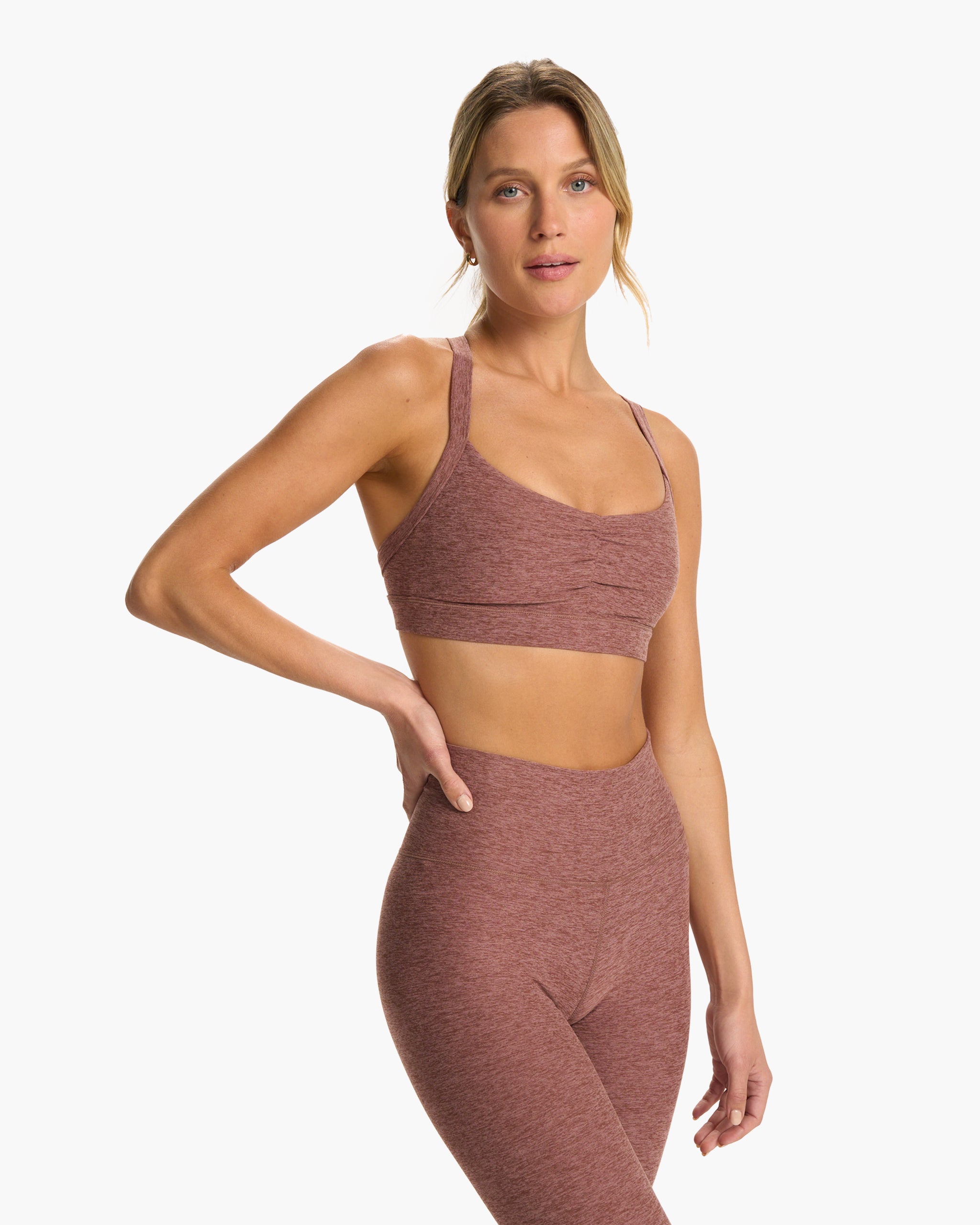 Elevation Ruched Bra | Hazelnut Heather - Image 2