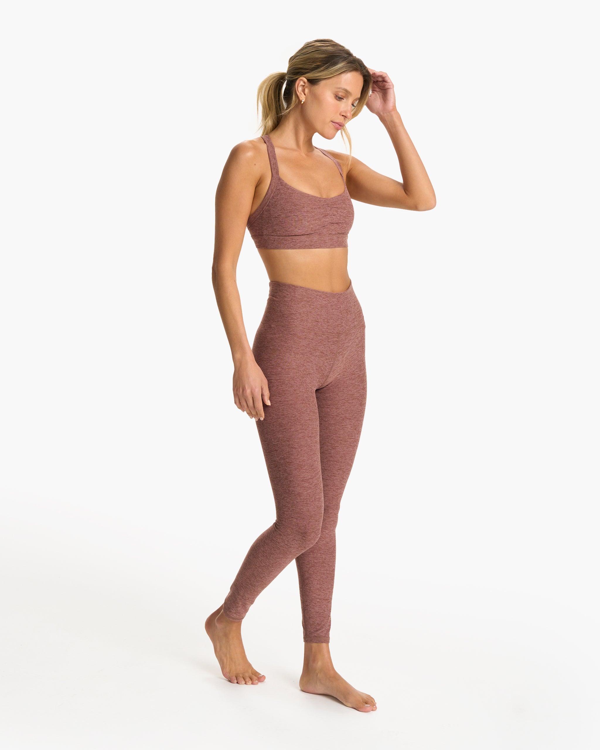 Elevation Ruched Bra | Hazelnut Heather - Image 4