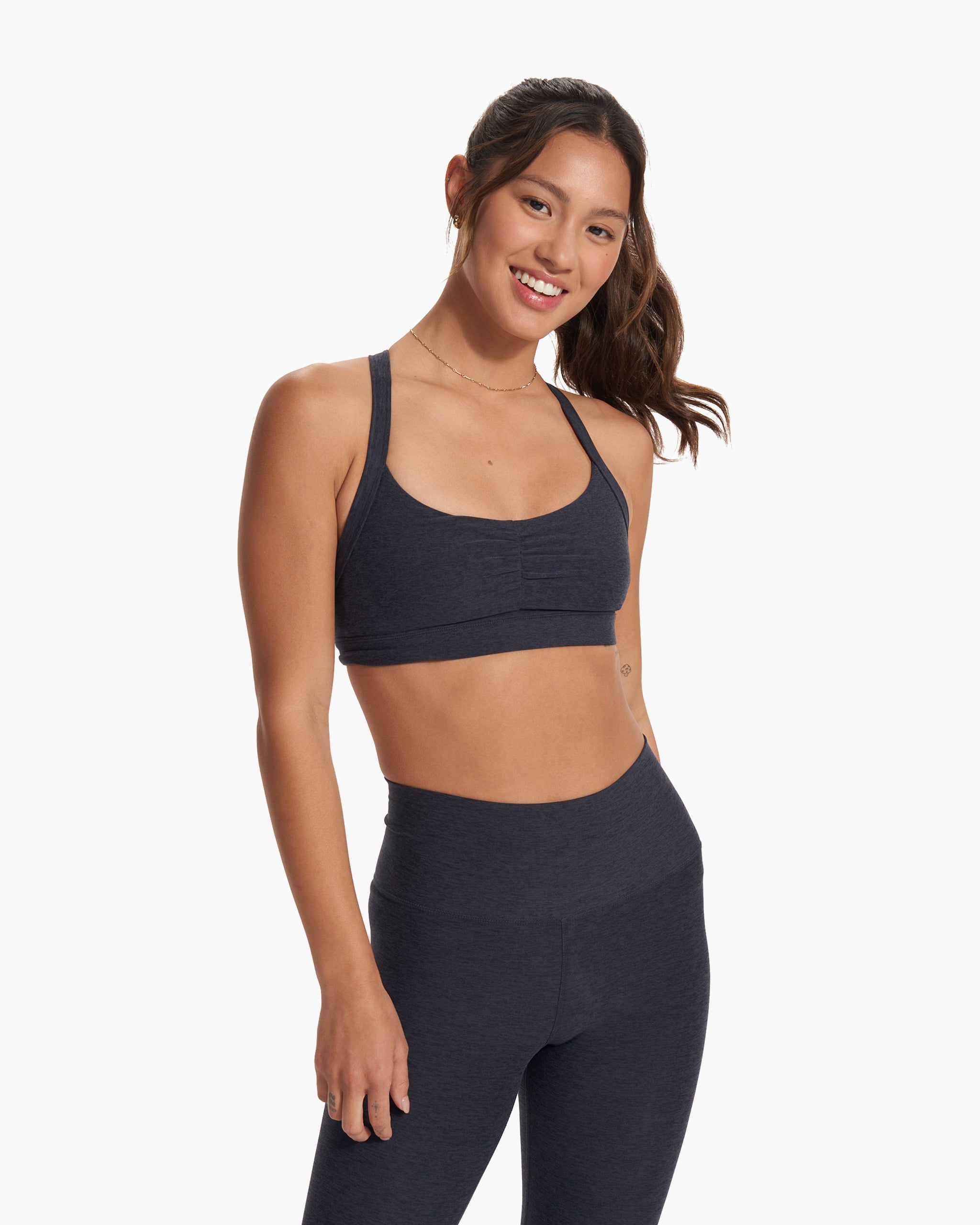 Elevation Ruched Bra | Midnight Heather - Image 2