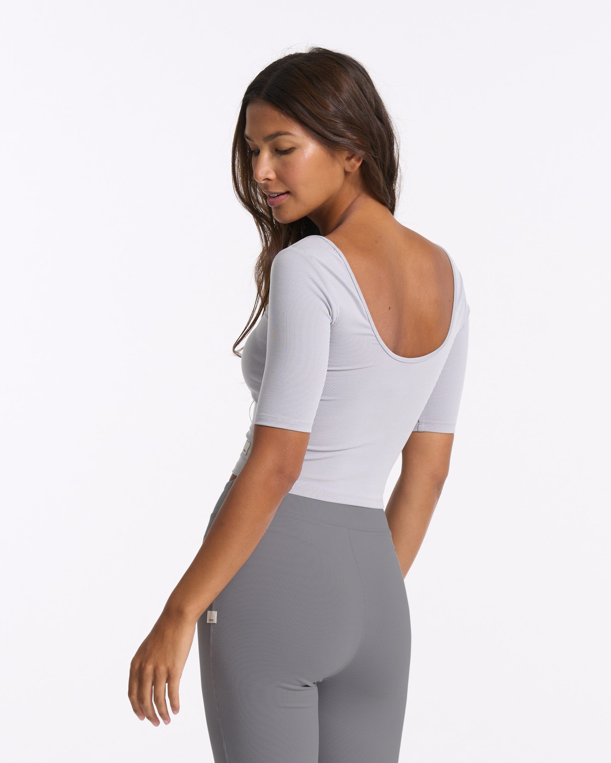Lux Rib Avant Top | Pale Grey Heather - Image 4