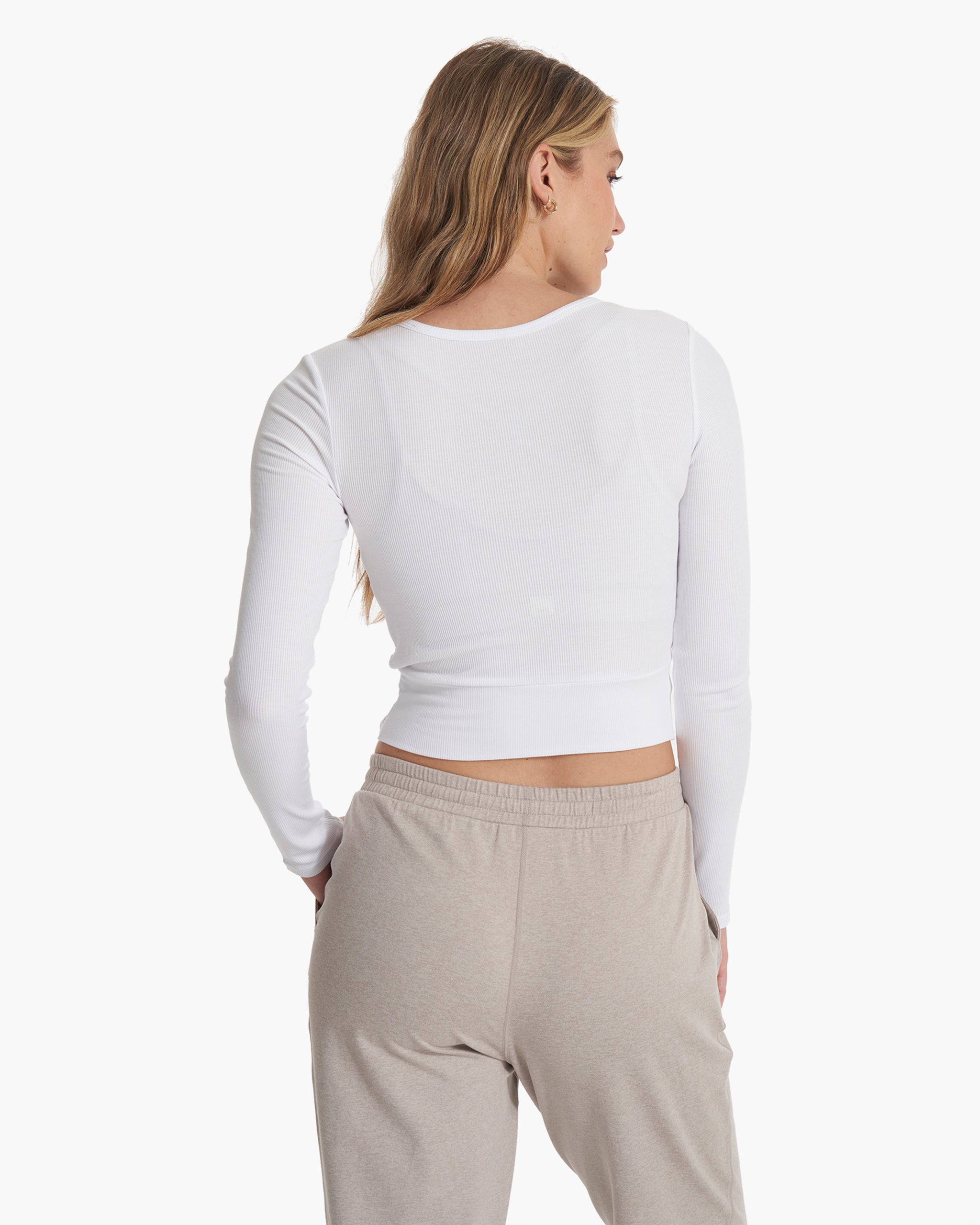 Long Sleeve Cove Twist Tee | White - Image 5