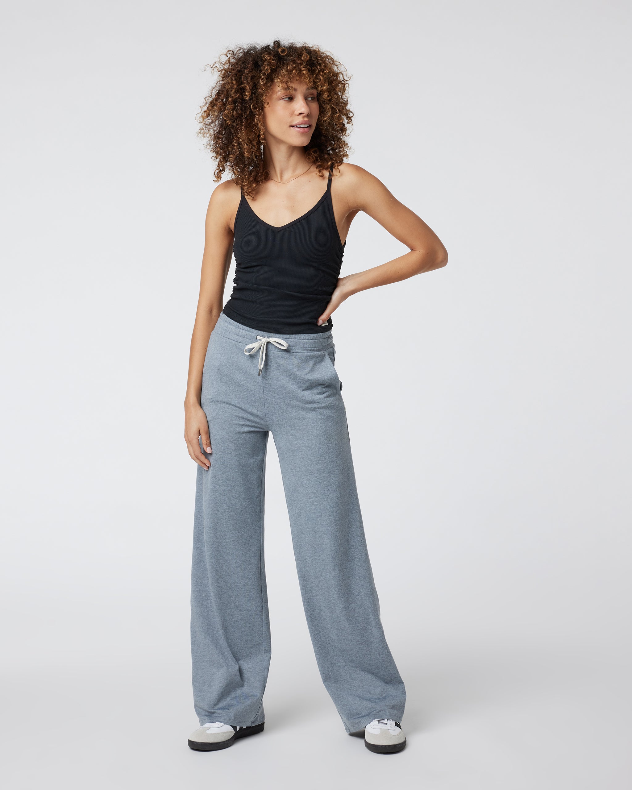 Rib Ruched Tank | Black - Image 4