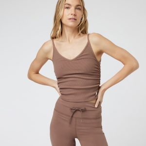 Rib Ruched Tank | Clove