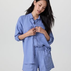 Trestles Twill Button Up | Bluebell