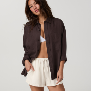 Trestles Twill Button Up | French Roast