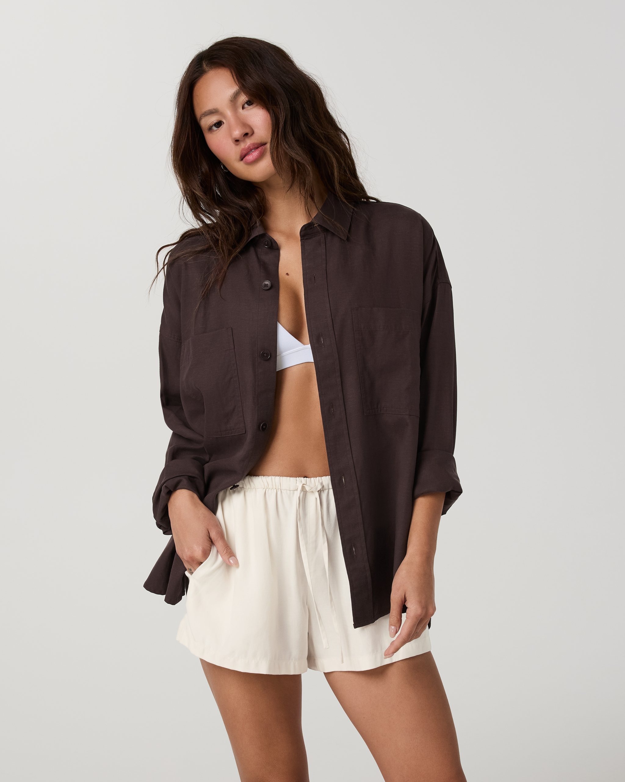 Trestles Twill Button Up | French Roast