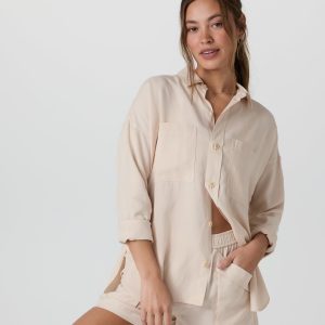 Trestles Twill Button Up | Sand Dollar