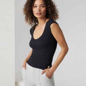 Sleeveless Cove V Neck | Black