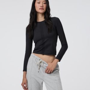Long Sleeve Apres Sport Seamless Top | Black