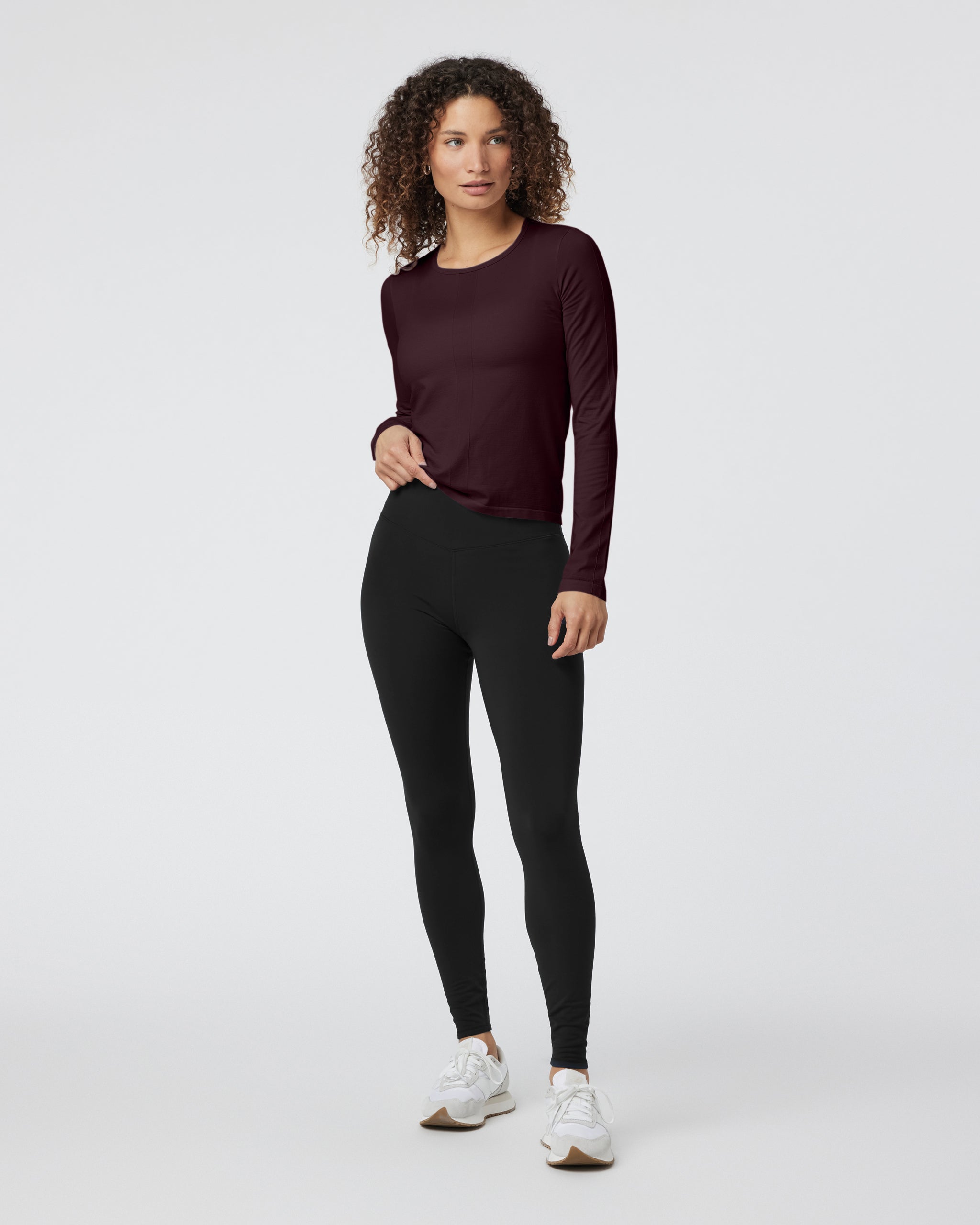 Long Sleeve Apres Sport Seamless Top | Cerise - Image 2