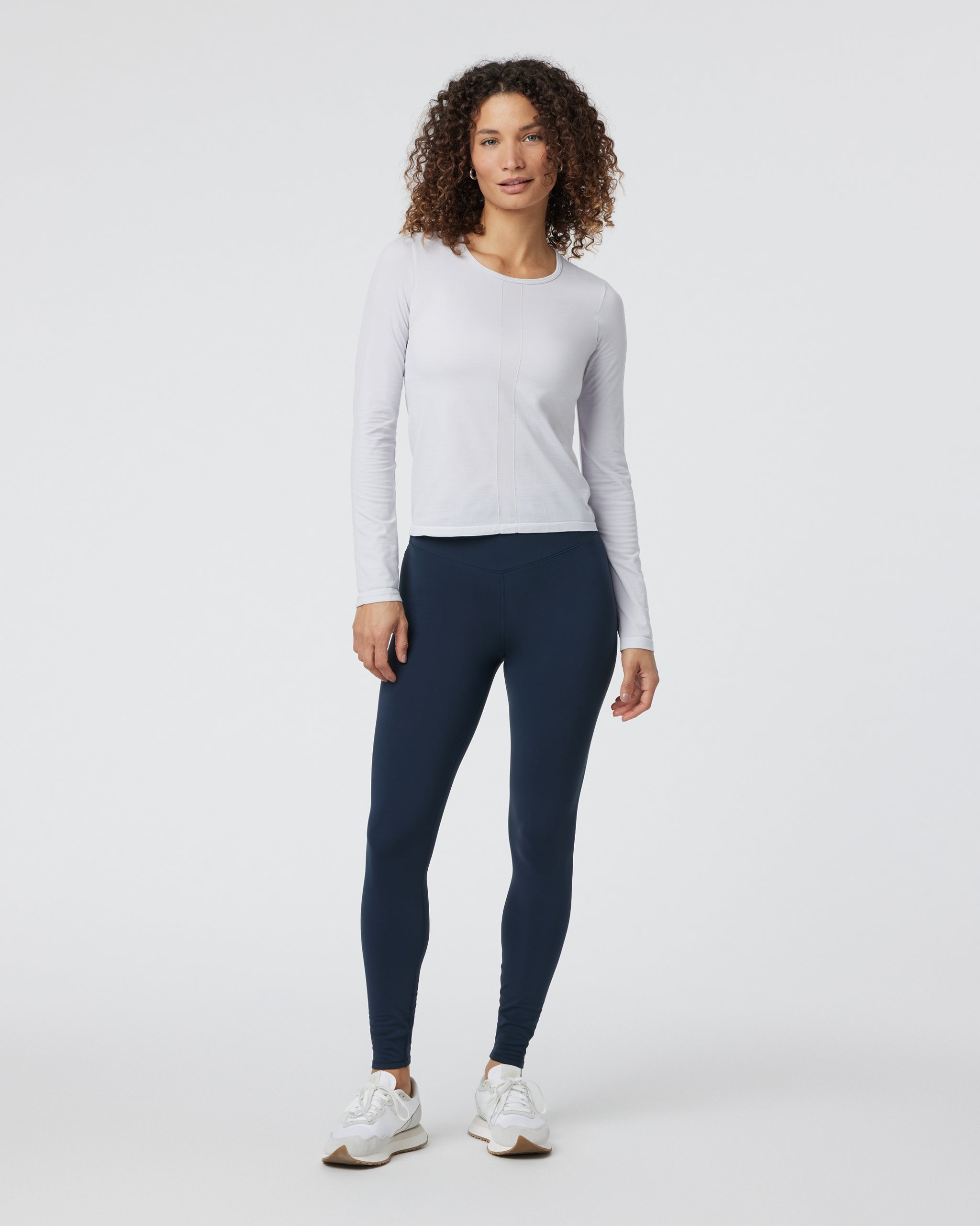 Long Sleeve Apres Sport Seamless Top | Frost Grey - Image 3