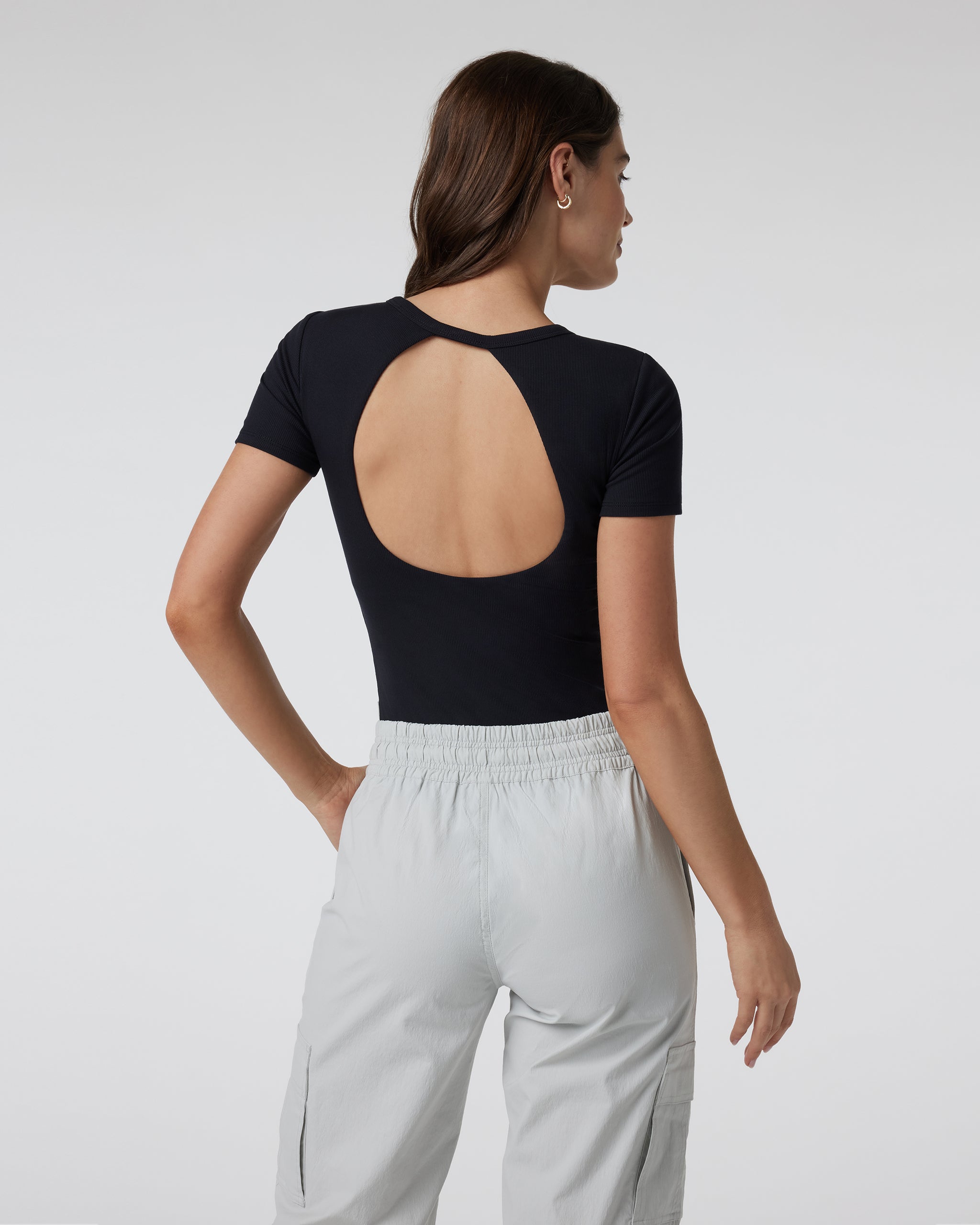 Short Sleeve Pose Bodysuit | Black - Image 3