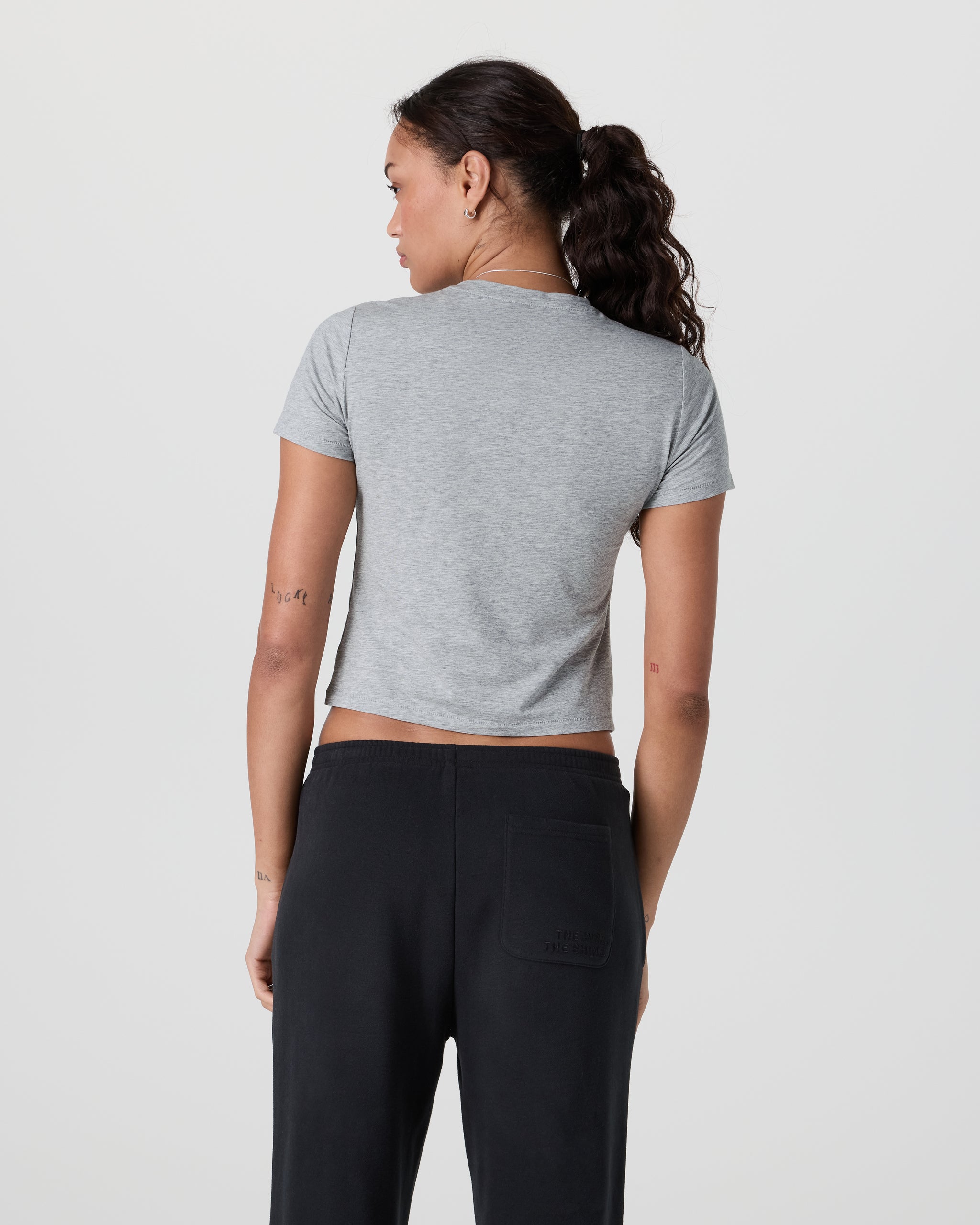 Feather Baby Tee | Light Heather Grey - Image 3