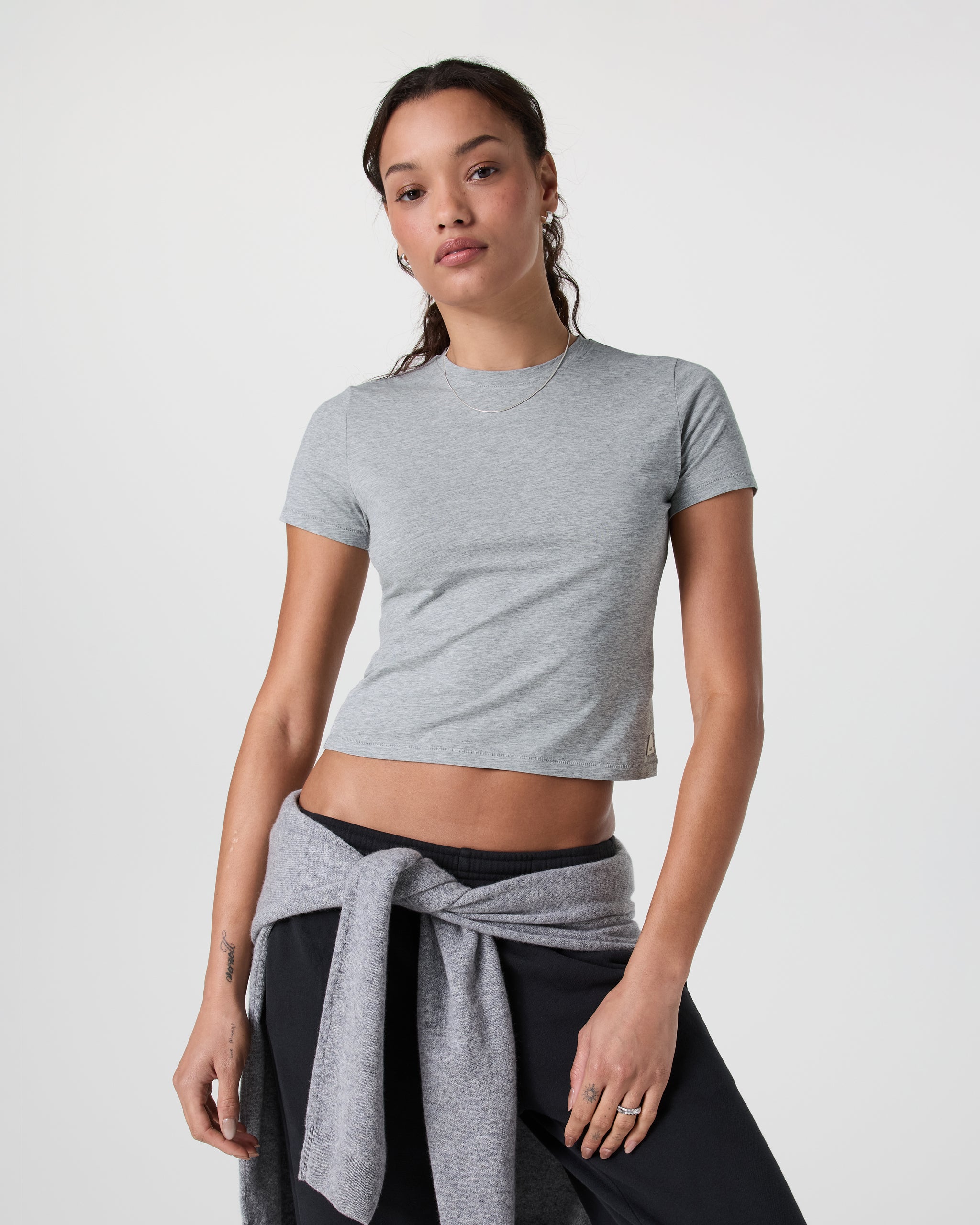Feather Baby Tee | Light Heather Grey - Image 2