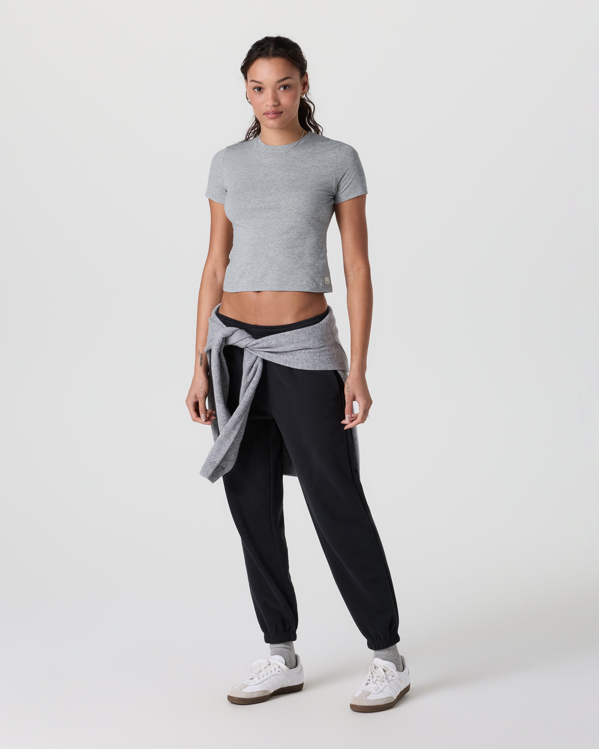 Feather Baby Tee | Light Heather Grey - Image 4