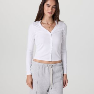 Long Sleeve Pose Cardigan | White