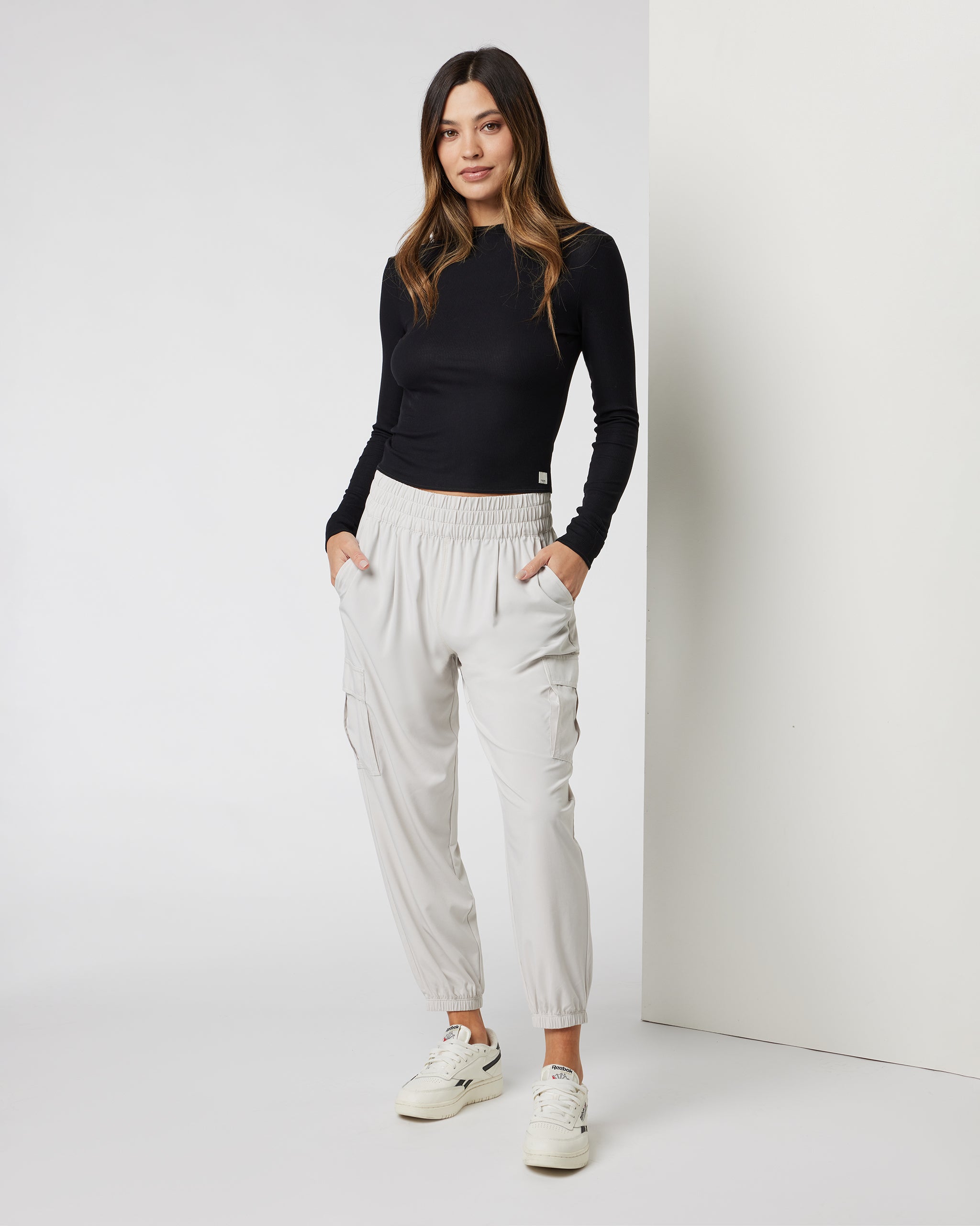 Long Sleeve Cove Mock Neck Top | Black - Image 2
