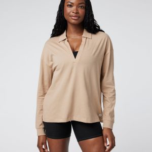 Long Sleeve Sutton Relaxed Polo | Coconut